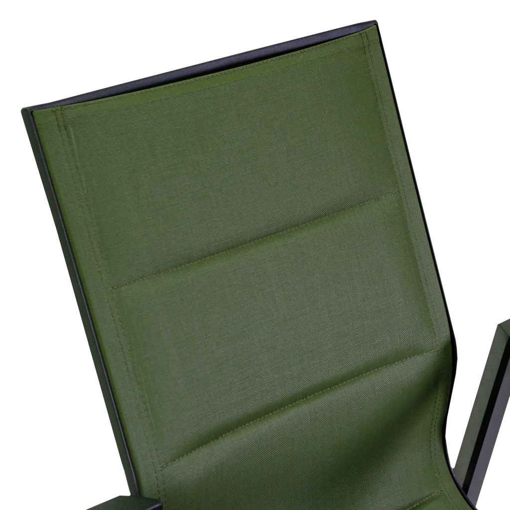 Poltrona alluminio textilene Riverside verde (bracciolo in hpl) cm56x66h90
