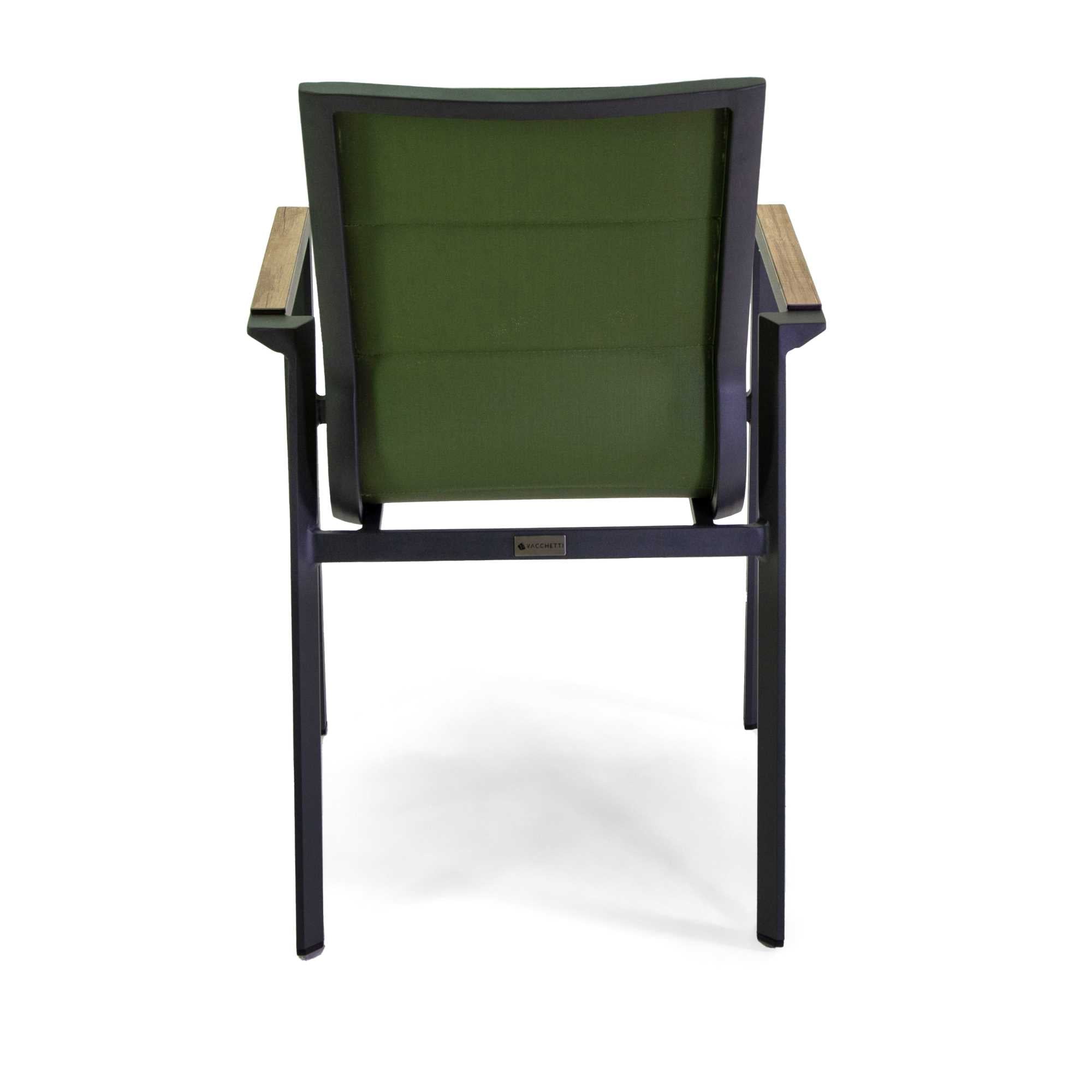 Poltrona alluminio textilene Riverside verde (bracciolo in hpl) cm56x66h90
