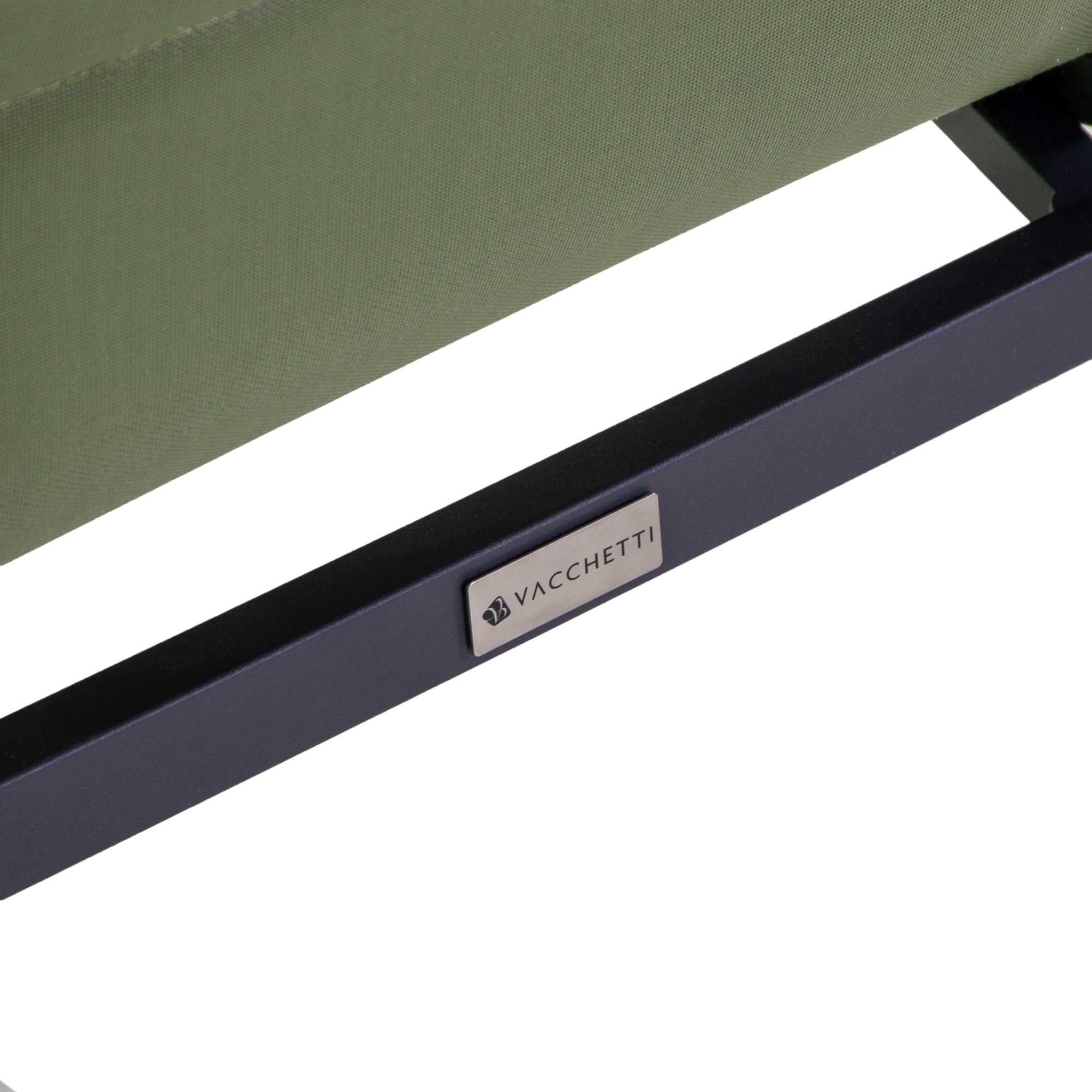 Poltrona alluminio textilene Riverside verde (bracciolo in hpl) cm56x66h90
