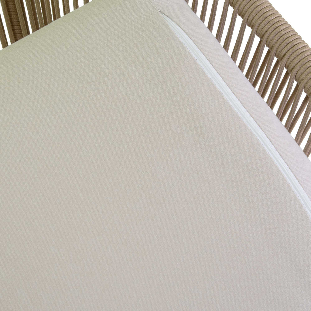 Poltrona alluminio Honolulu bianco c/cuscini crema cm62x67,5h80