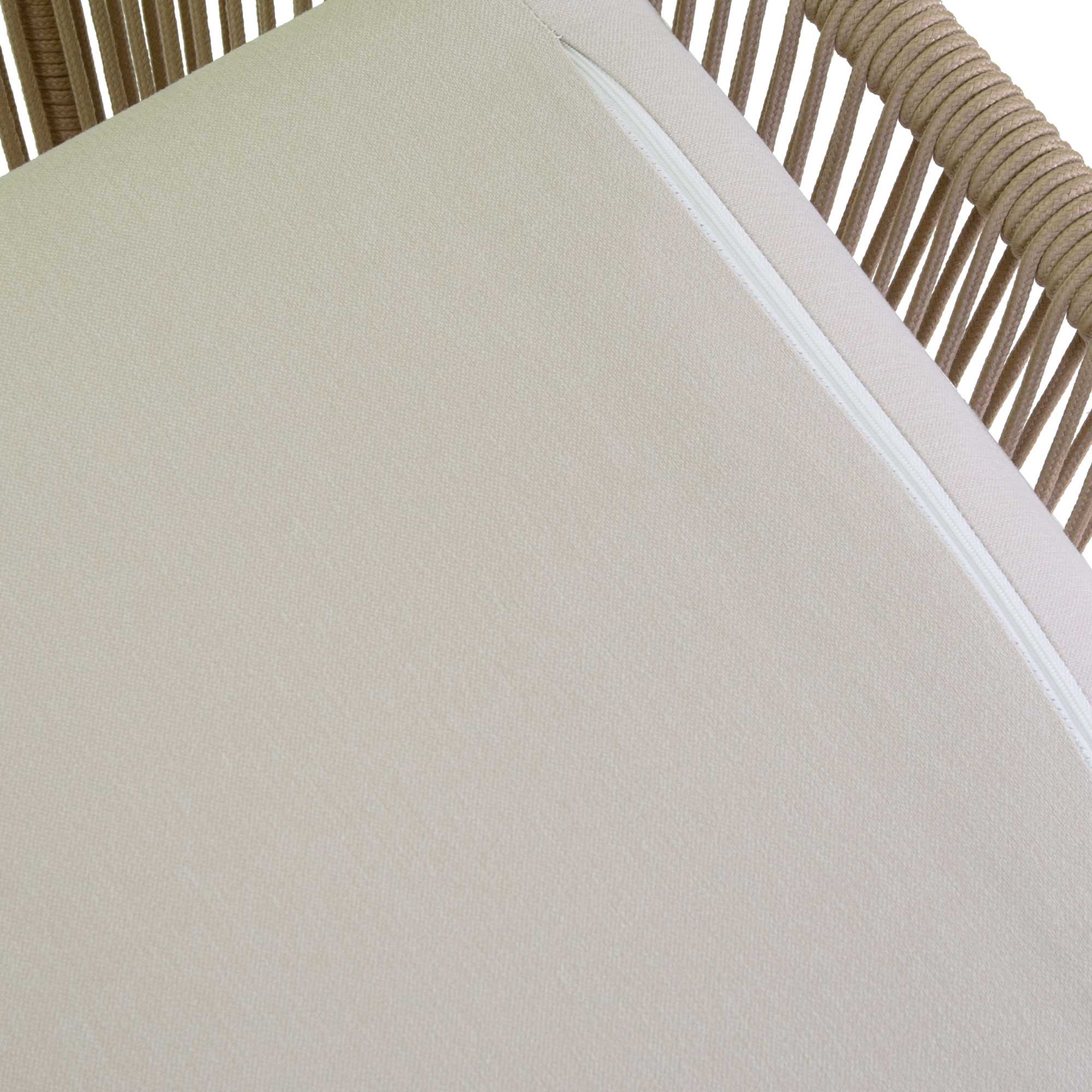 Poltrona alluminio Honolulu bianco c/cuscini crema cm62x67,5h80