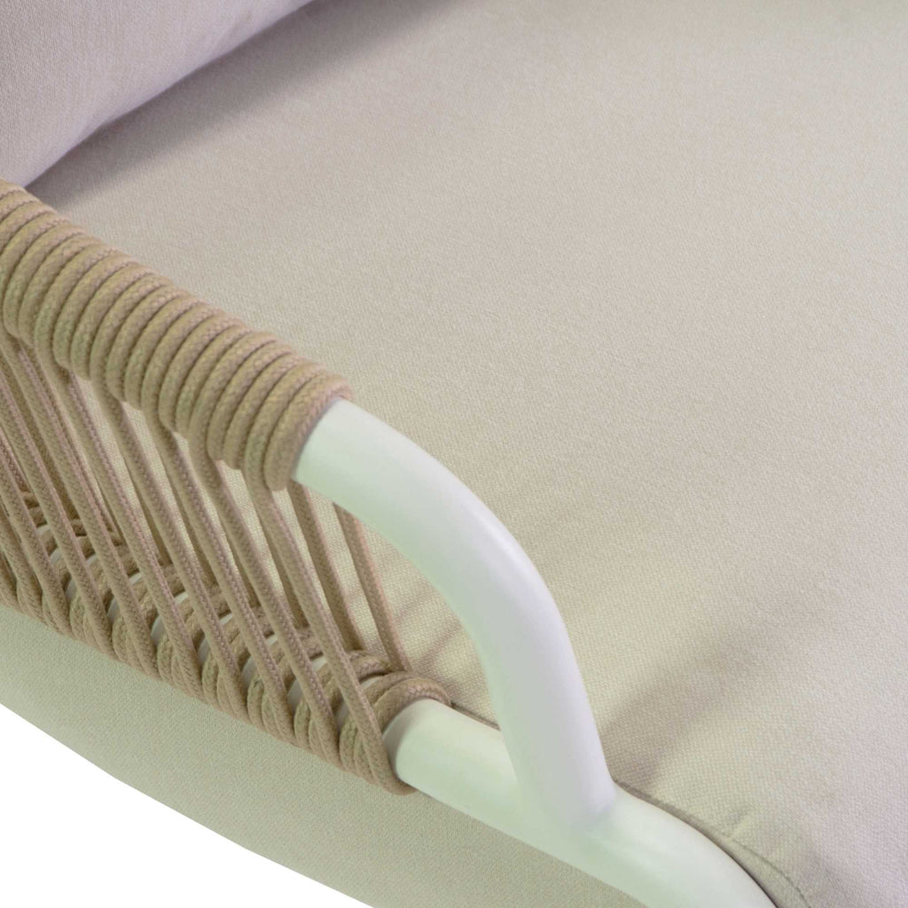 Poltrona alluminio Honolulu bianco c/cuscini crema cm62x67,5h80