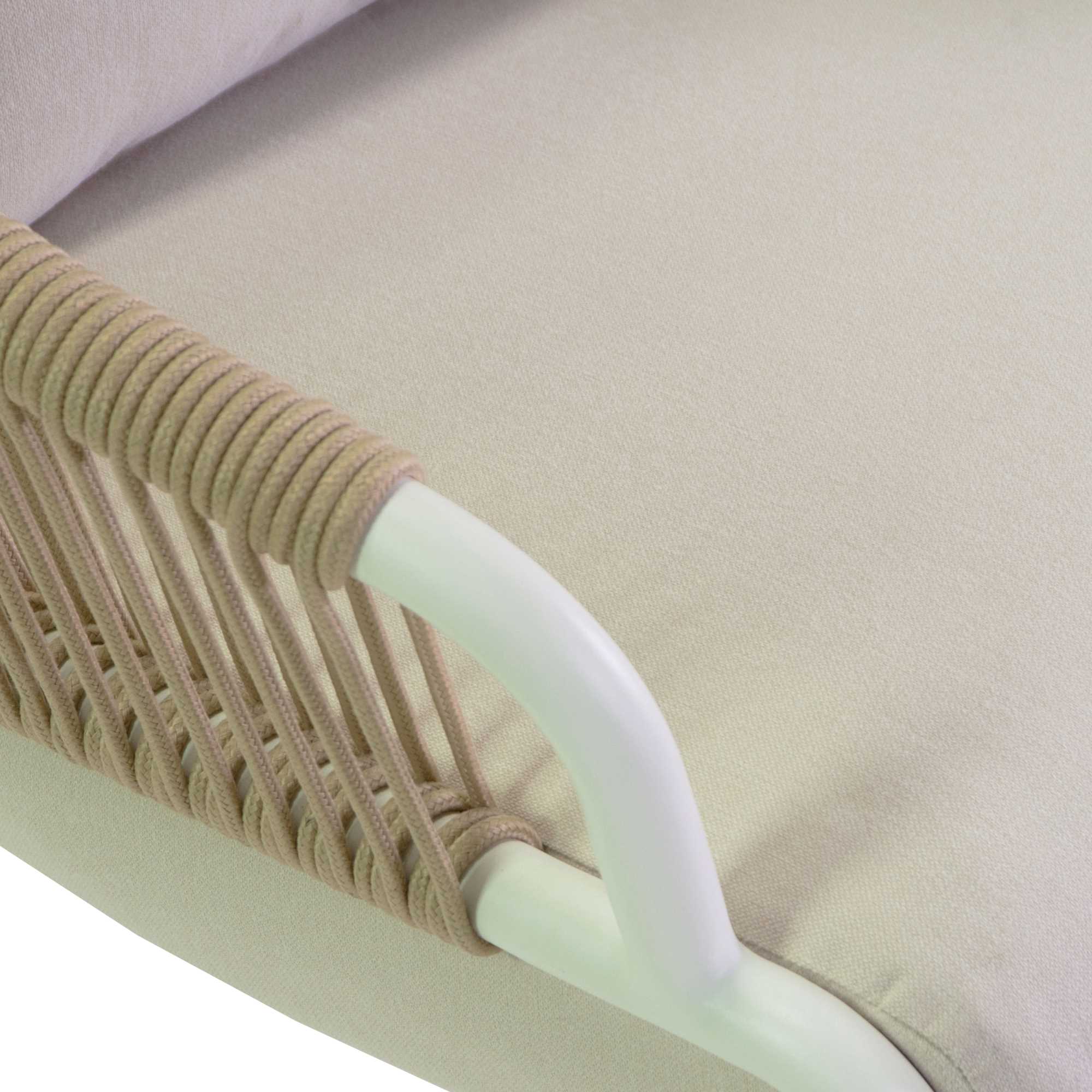 Poltrona alluminio Honolulu bianco c/cuscini crema cm62x67,5h80
