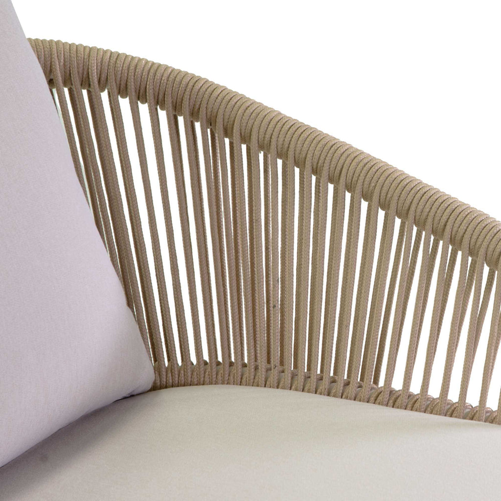 Poltrona alluminio Honolulu bianco c/cuscini crema cm62x67,5h80