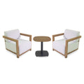 Salotto alluminio Frederik effetto legno c/cuscini bianco 3 pezzi