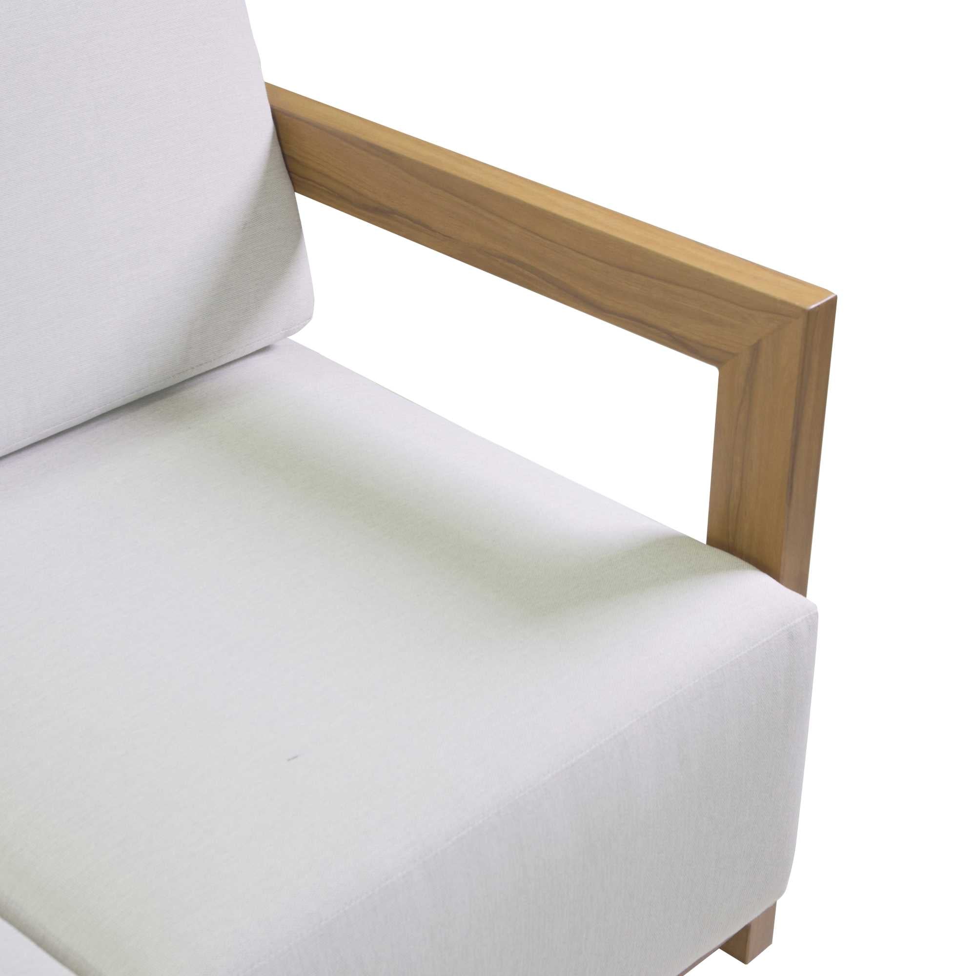 Salotto alluminio Frederik effetto legno c/cuscini bianco 3 pezzi