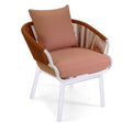Poltrona alluminio Honolulu bianco c/cuscini corallo cm62x67,5h80