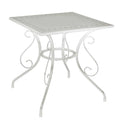 Tavolo metallo new old bianco crema quadro cm70x70h72