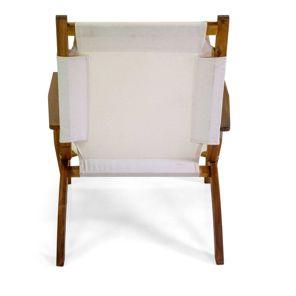 Poltrona legno Diane c/ tessuto ecru' cm76x89h91