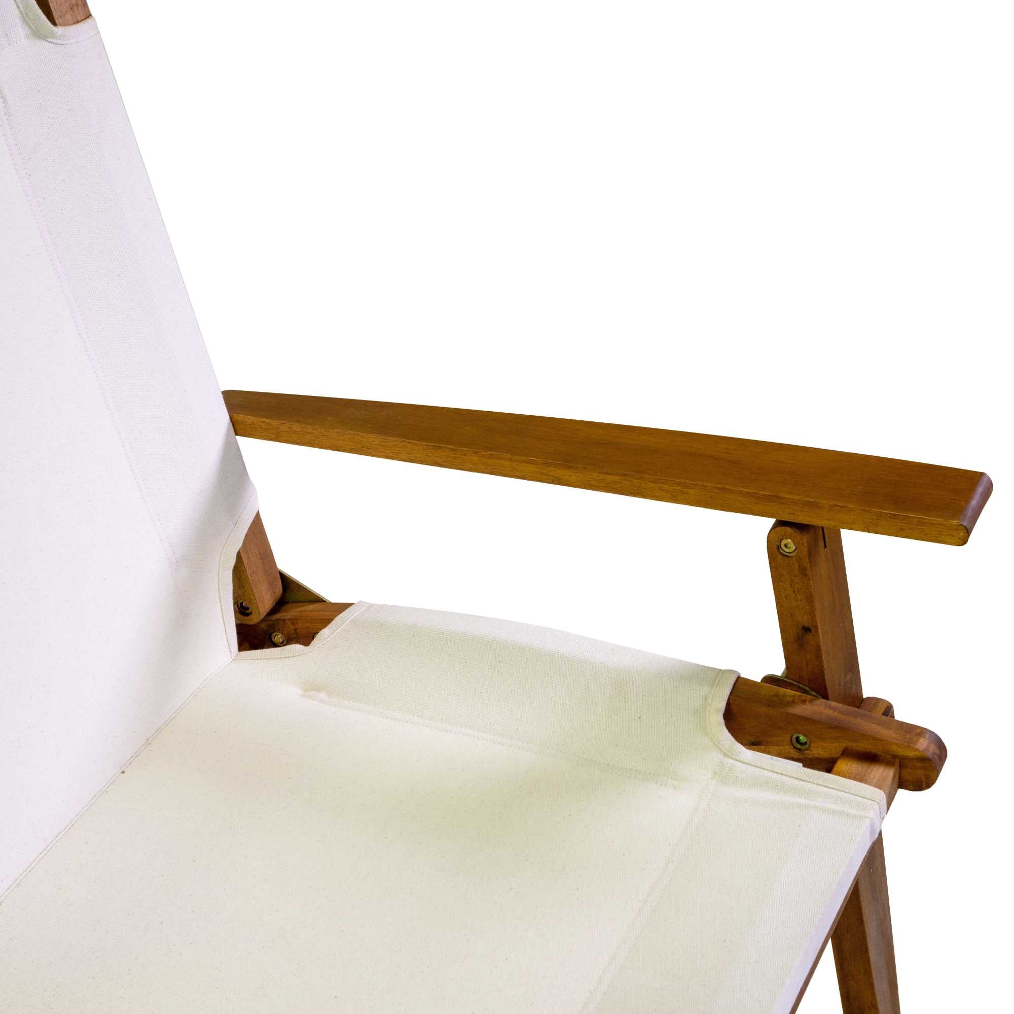 Poltrona legno Diane c/ tessuto ecru' cm76x89h91