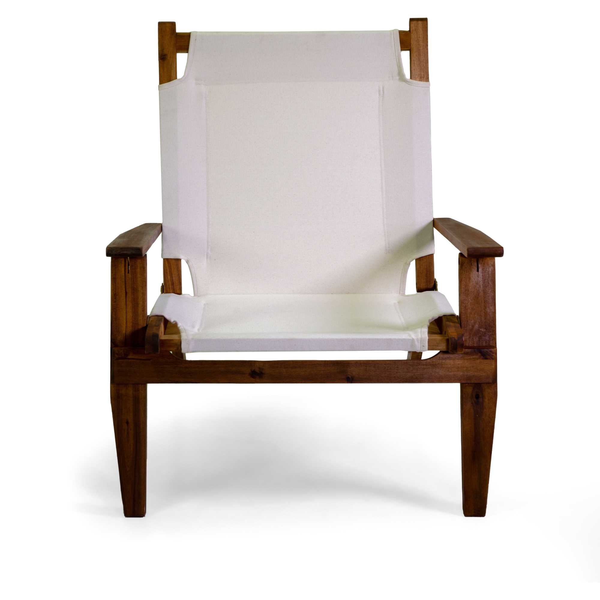 Poltrona legno Diane c/ tessuto ecru' cm76x89h91