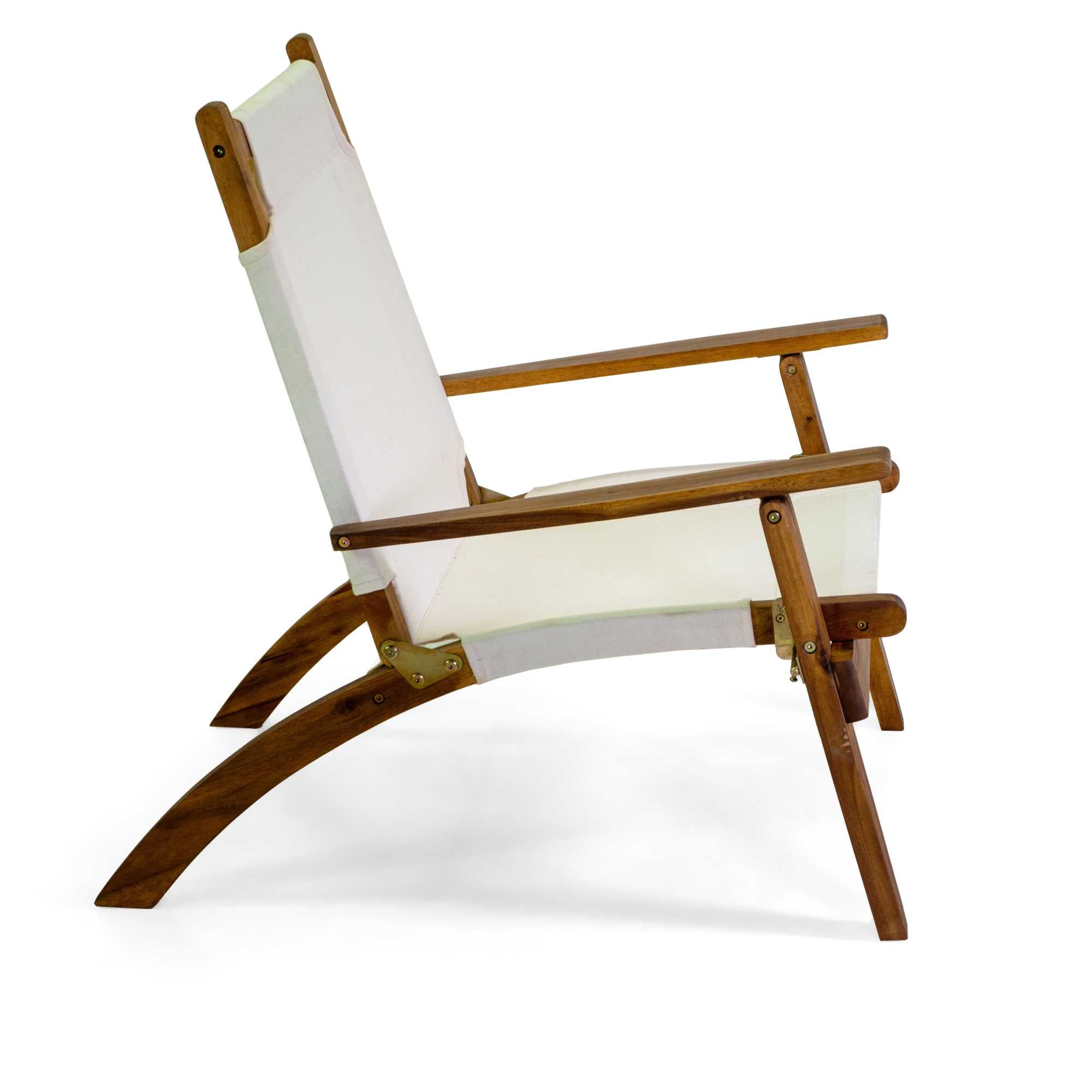 Poltrona legno Diane c/ tessuto ecru' cm76x89h91