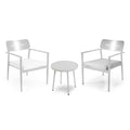 Poltrona alluminio Ibiza 2pz con tavolino tondo bianco