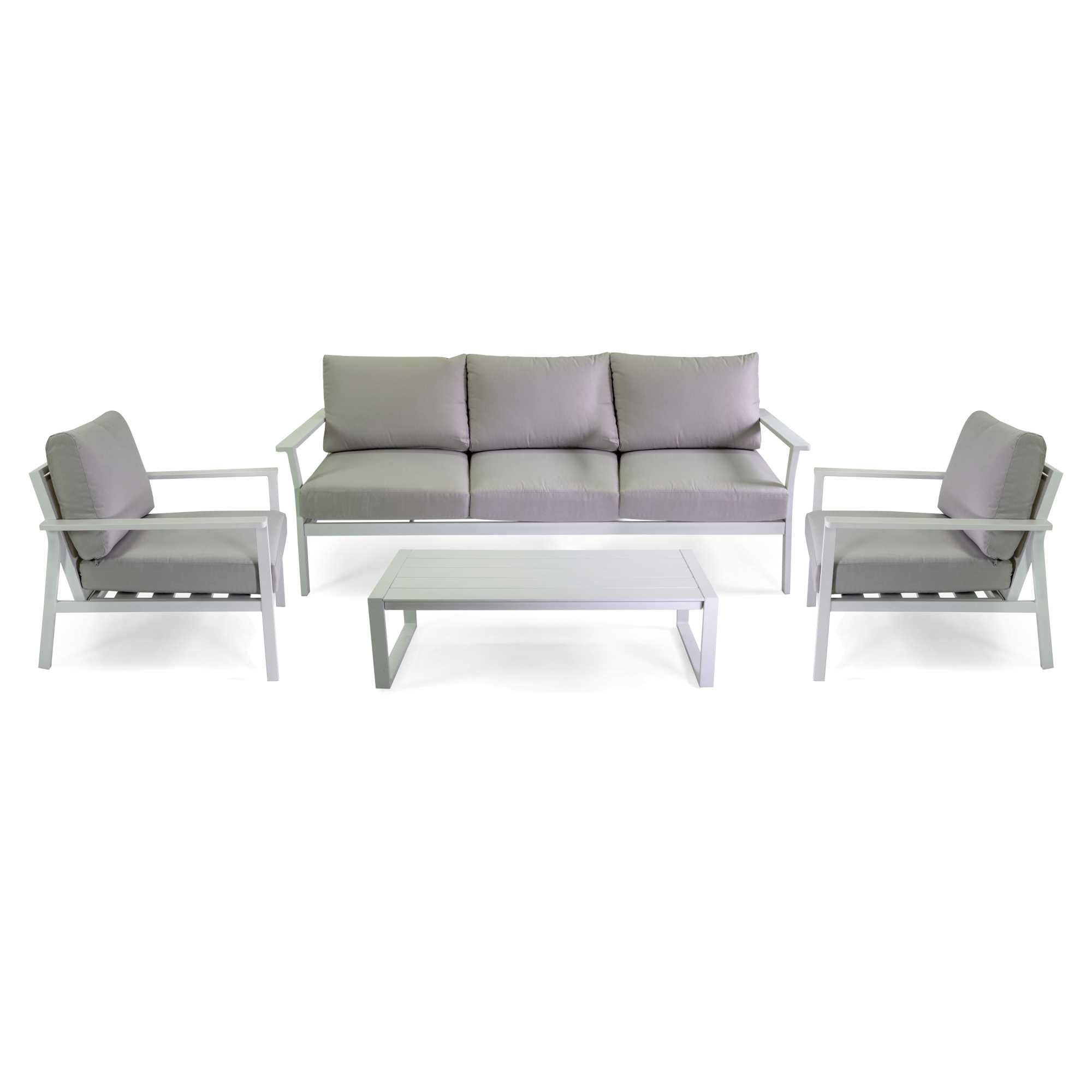 Salotto alluminio Manhattan bianco 3 posti