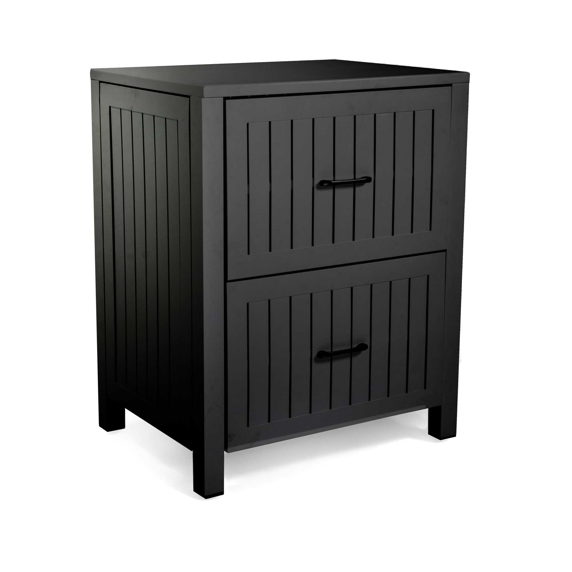 Mobiletto alluminio 2 cassetti antracite cm70x54,5h90