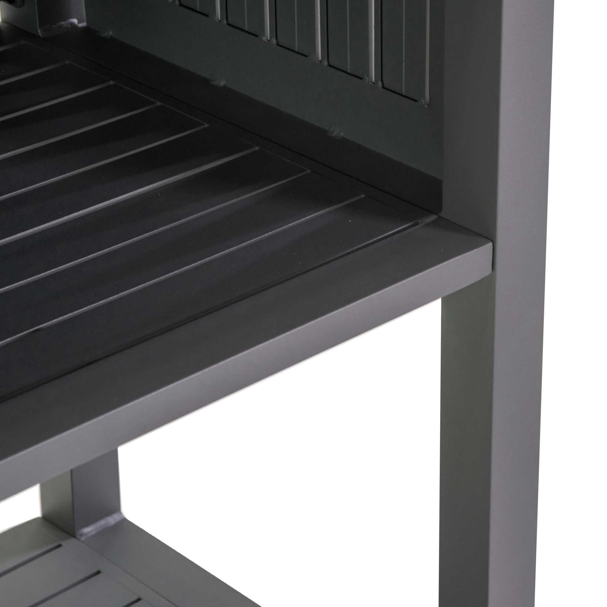 Carrello alluminio antracite cm102x54,5h90