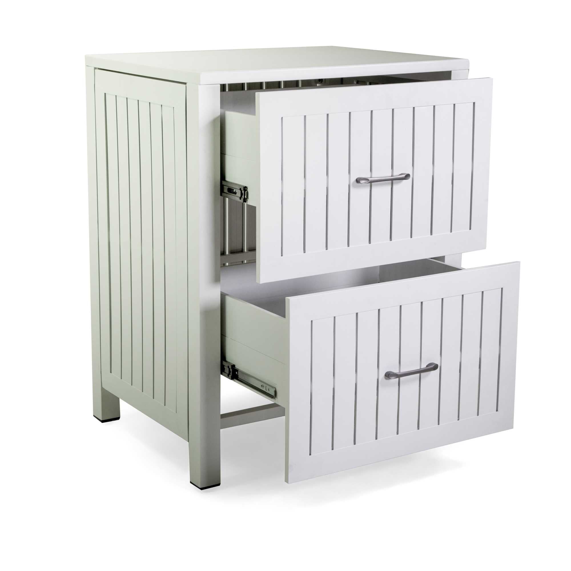 Mobiletto alluminio 2 cassetti bianco cm70x54,5h90