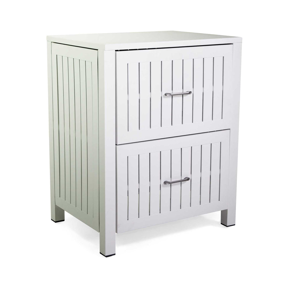 Mobiletto alluminio 2 cassetti bianco cm70x54,5h90