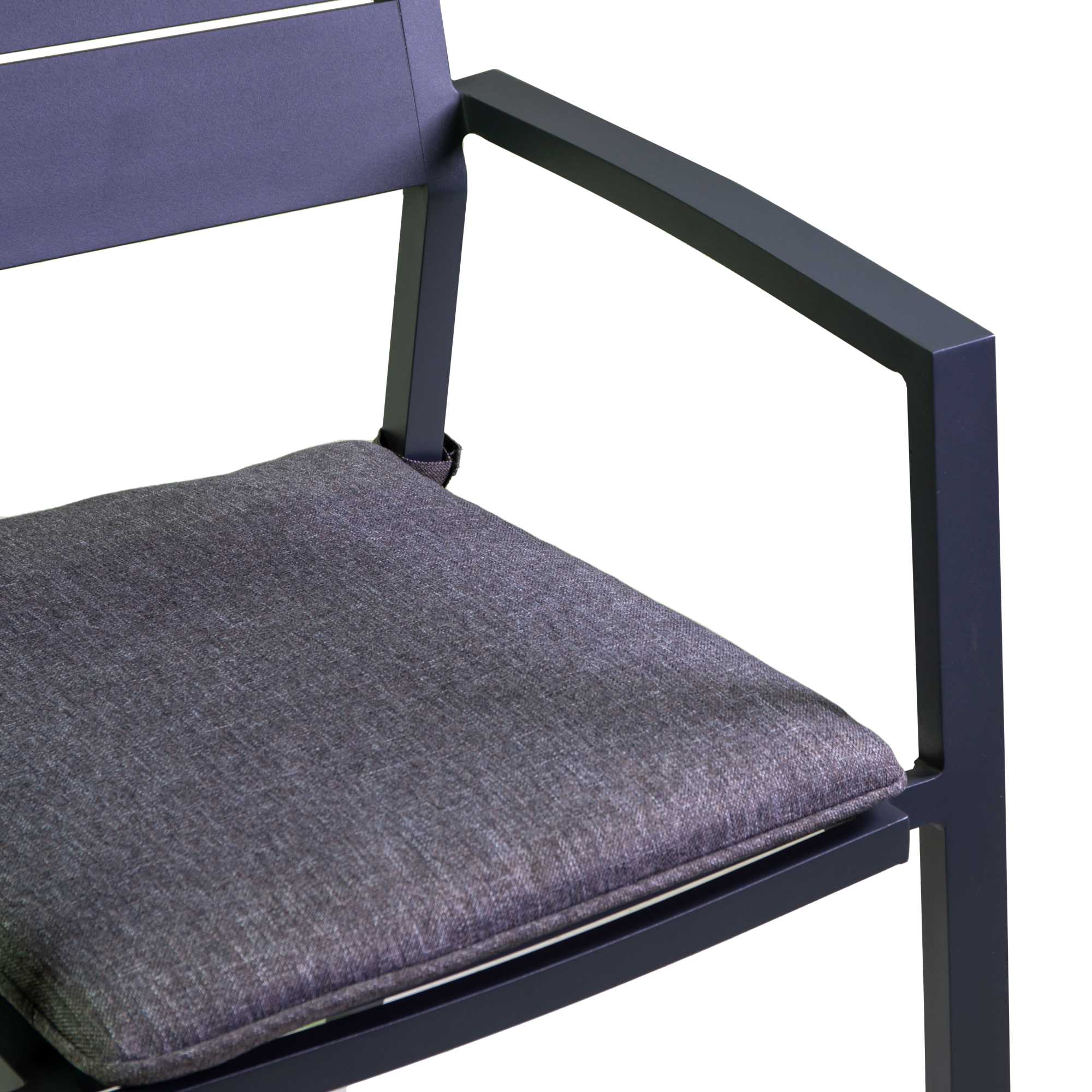 Poltrona alluminio Salomon antracite c/cuscino cm55x60h89