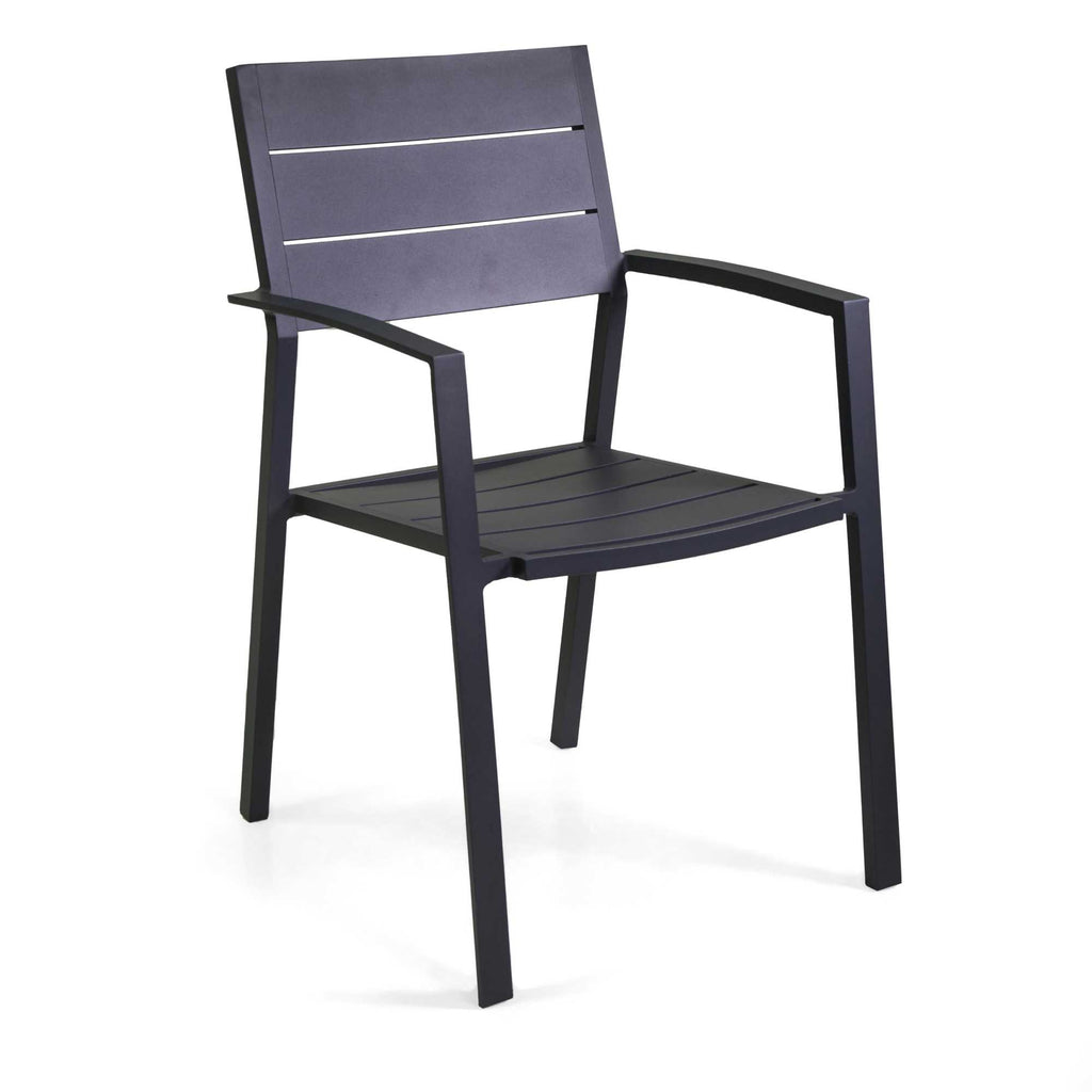 Poltrona alluminio Salomon antracite c/cuscino cm55x60h89