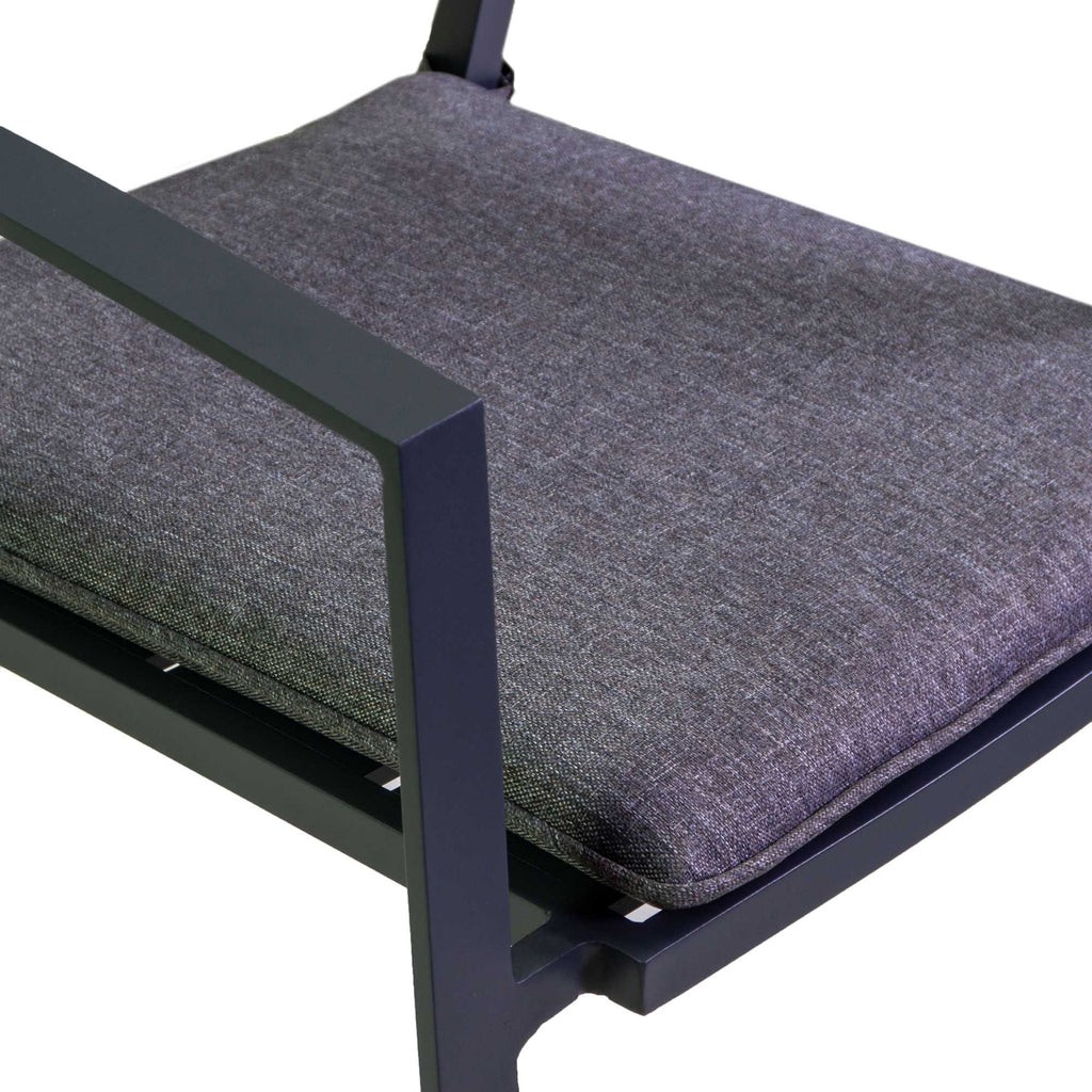 Poltrona alluminio Salomon antracite c/cuscino cm55x60h89
