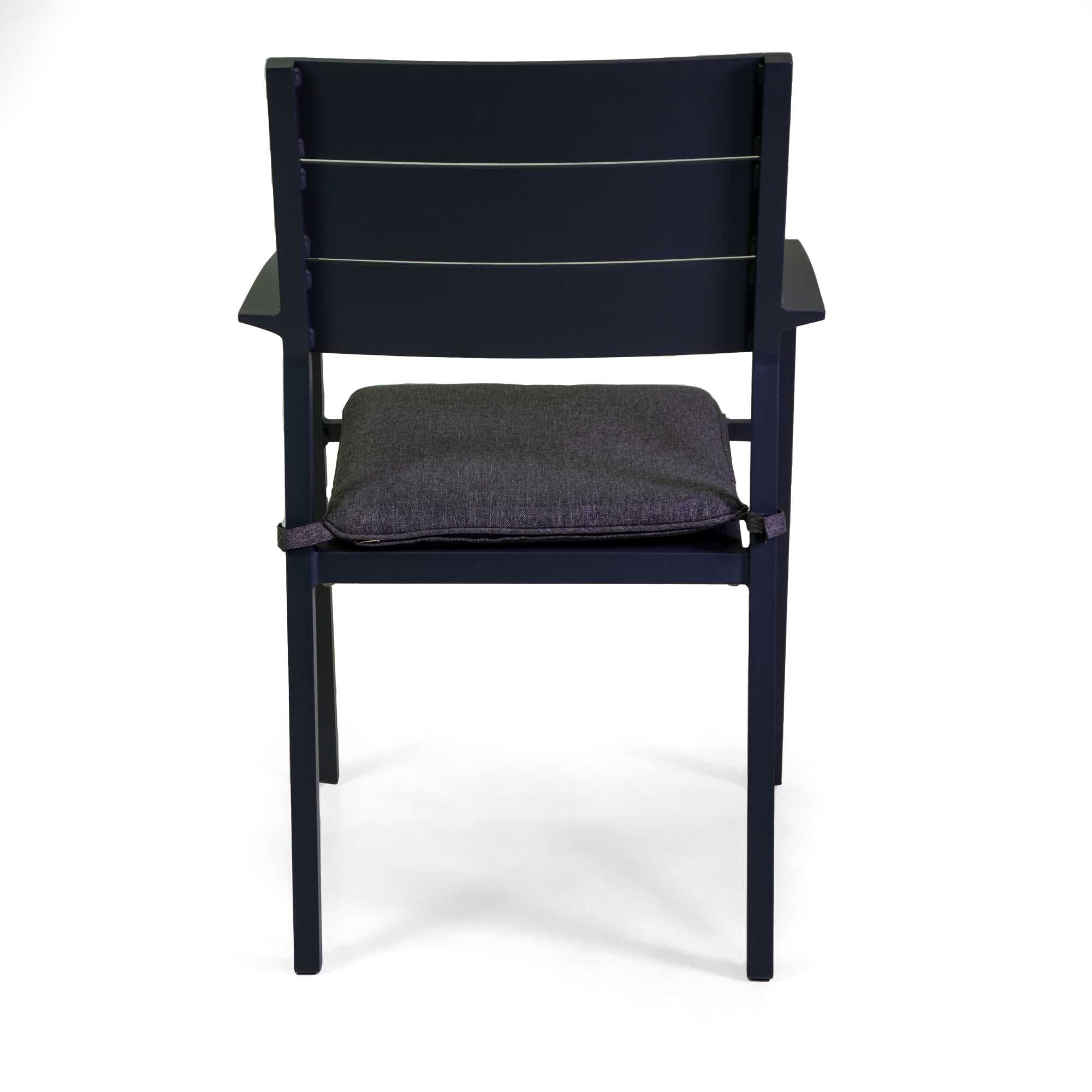 Poltrona alluminio Salomon antracite c/cuscino cm55x60h89