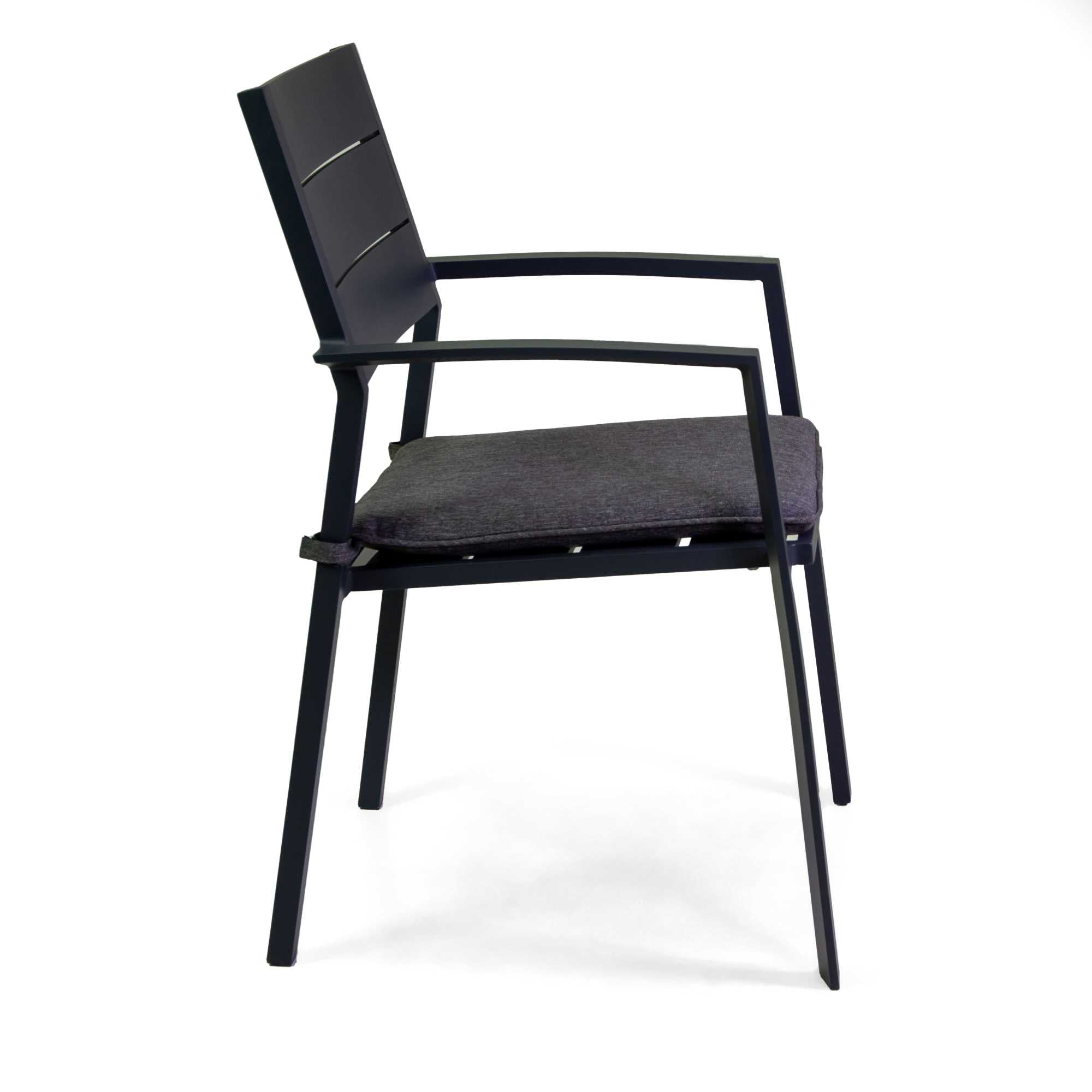 Poltrona alluminio Salomon antracite c/cuscino cm55x60h89