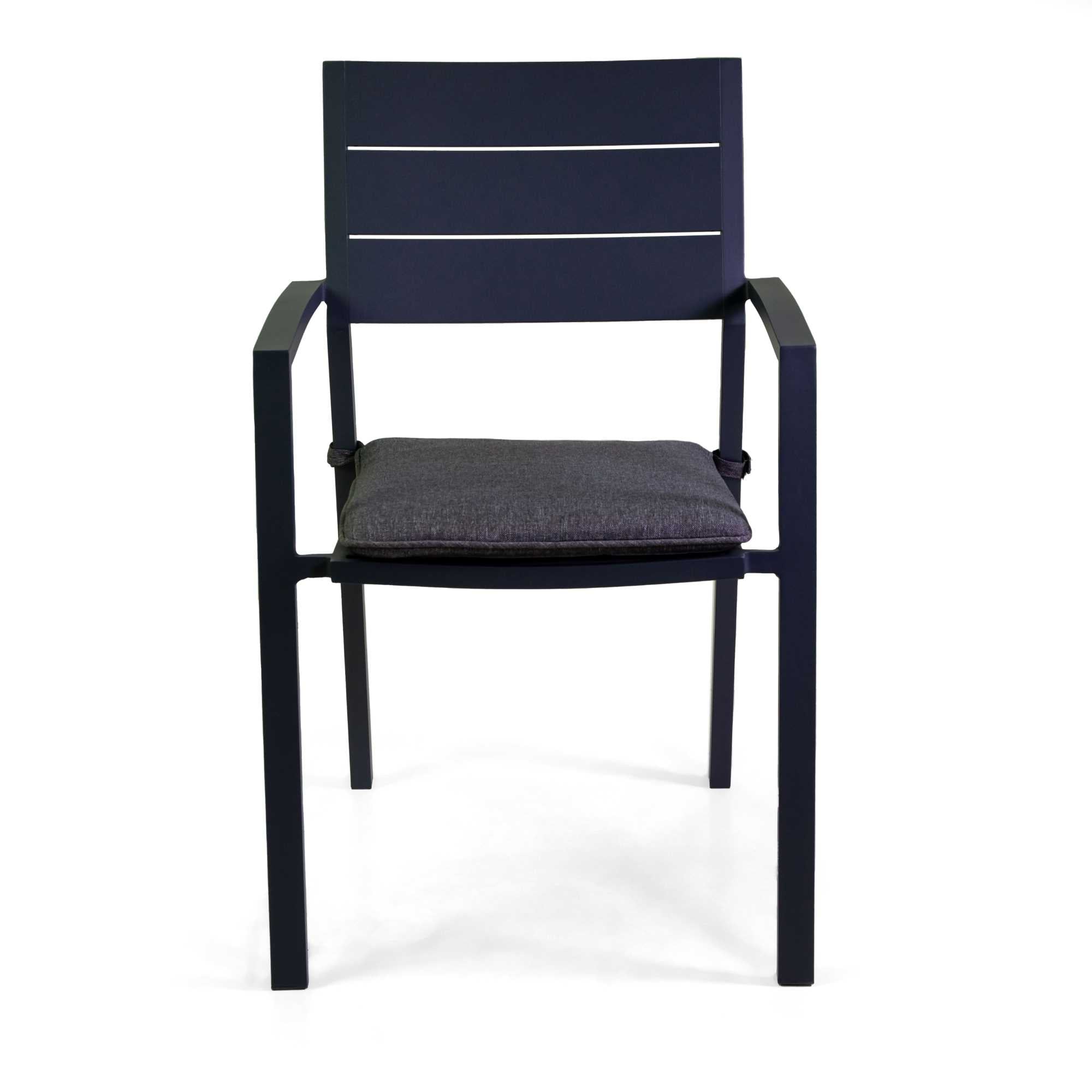 Poltrona alluminio Salomon antracite c/cuscino cm55x60h89