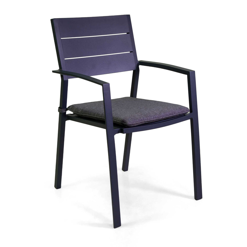 Poltrona alluminio Salomon antracite c/cuscino cm55x60h89
