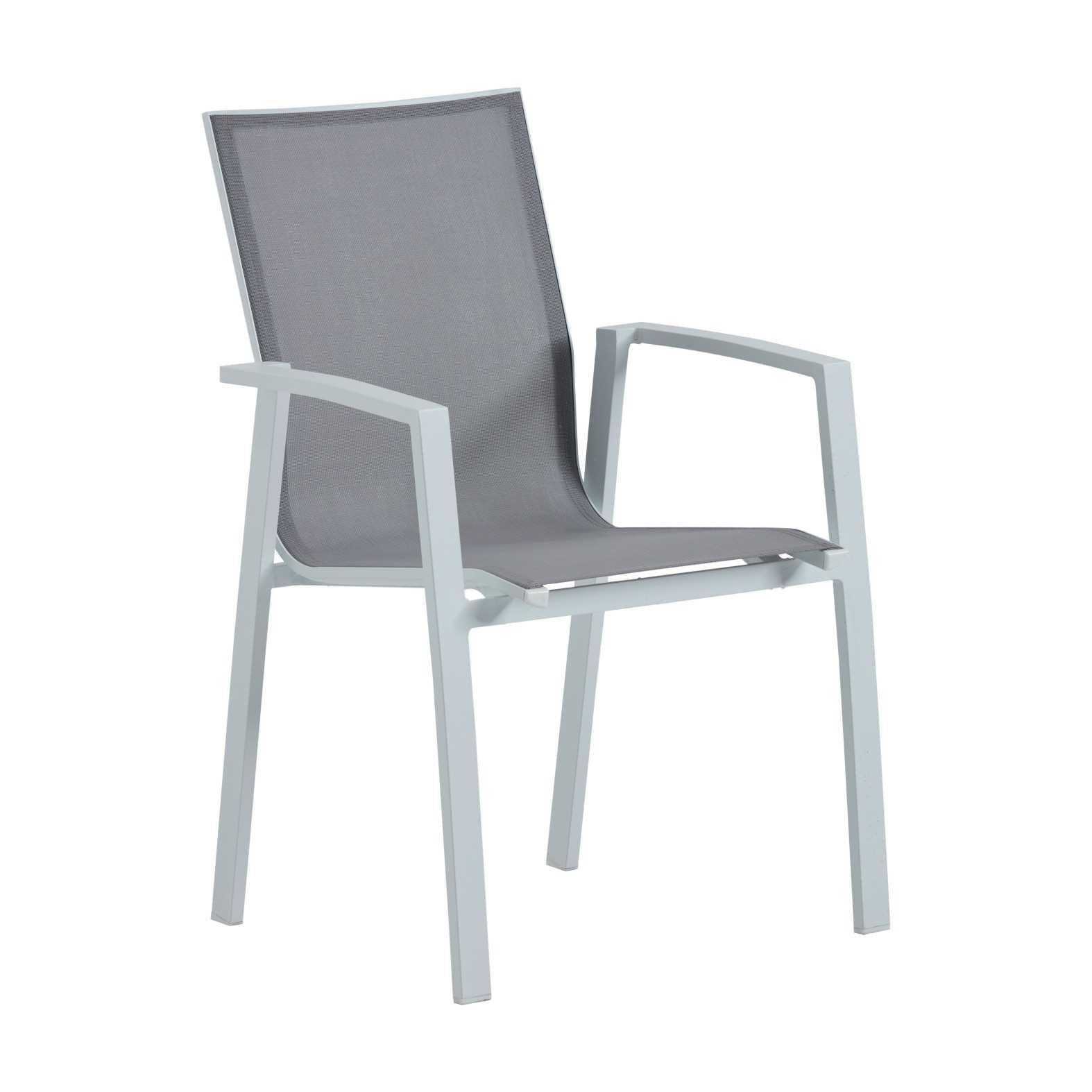 Poltrona alluminio Dover bianco cm61x57h89