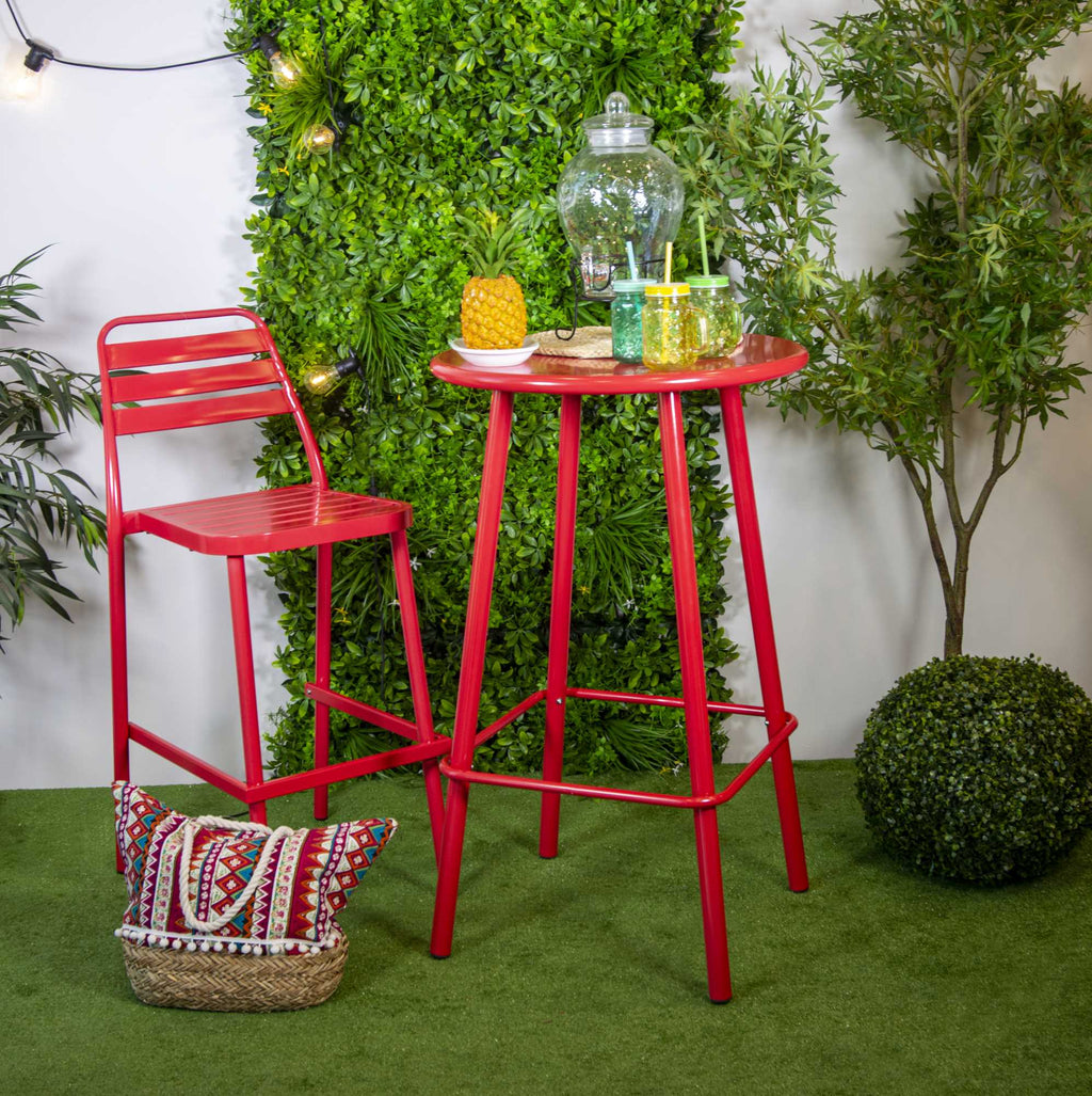 Sgabello bar alluminio las vegas rosso cm42x55h77/109
