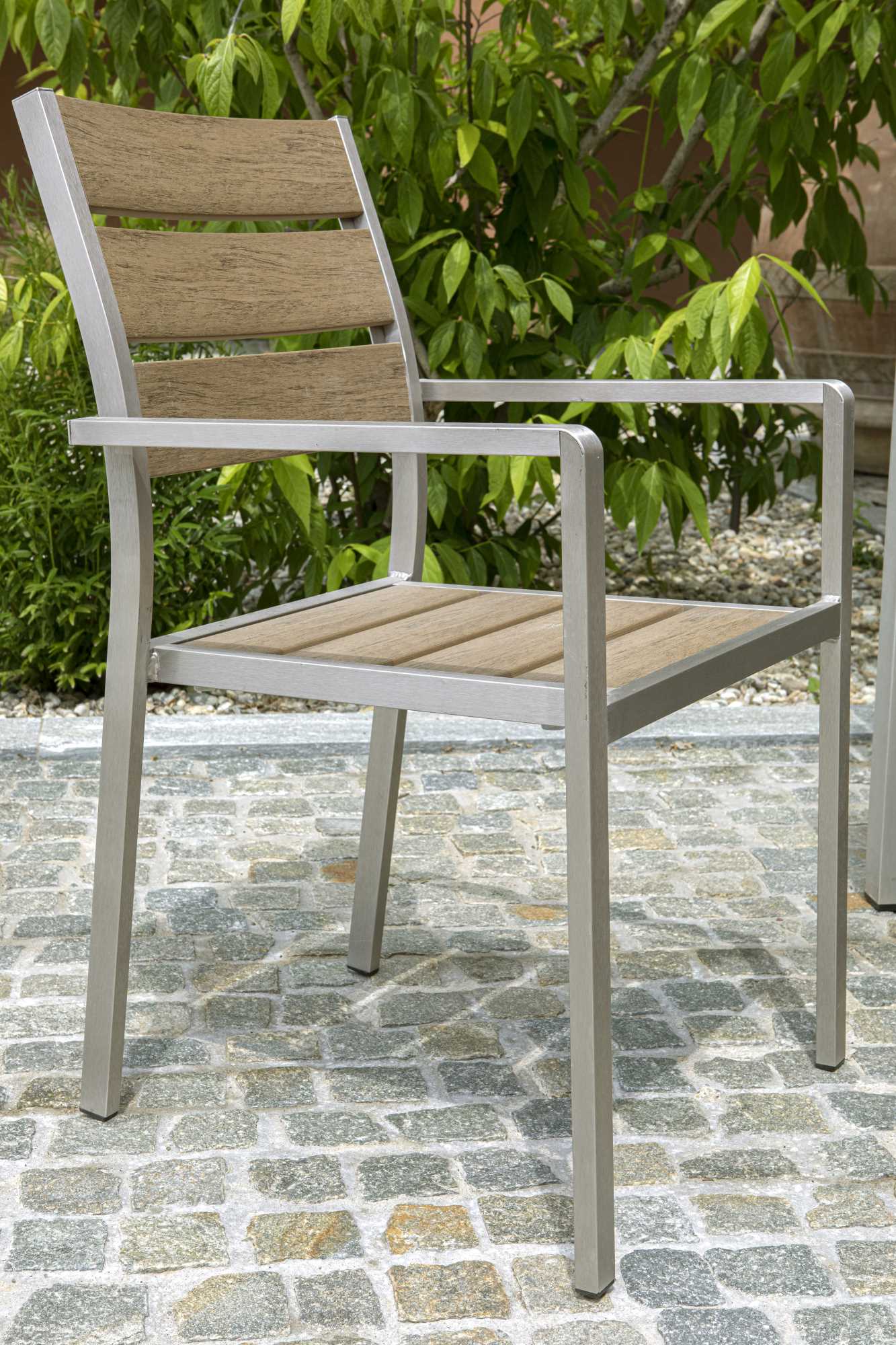Poltrona alluminio polywood seattle marrone cm54x58h88