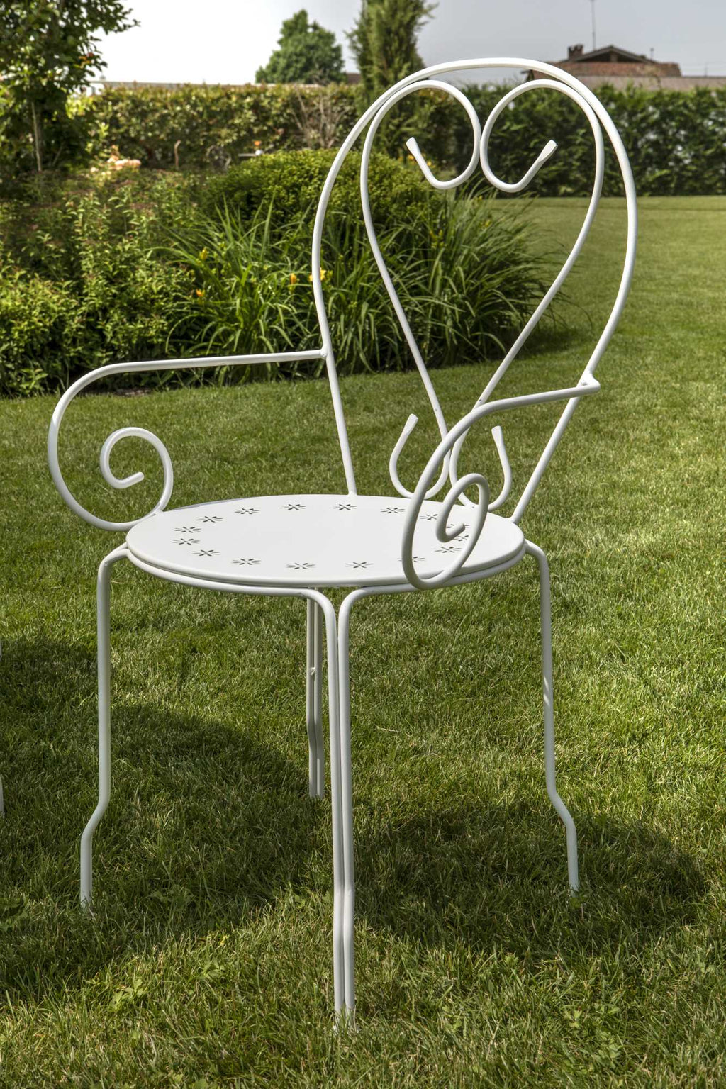Poltrona metallo new old bianco crema cm49x48h43/59/90