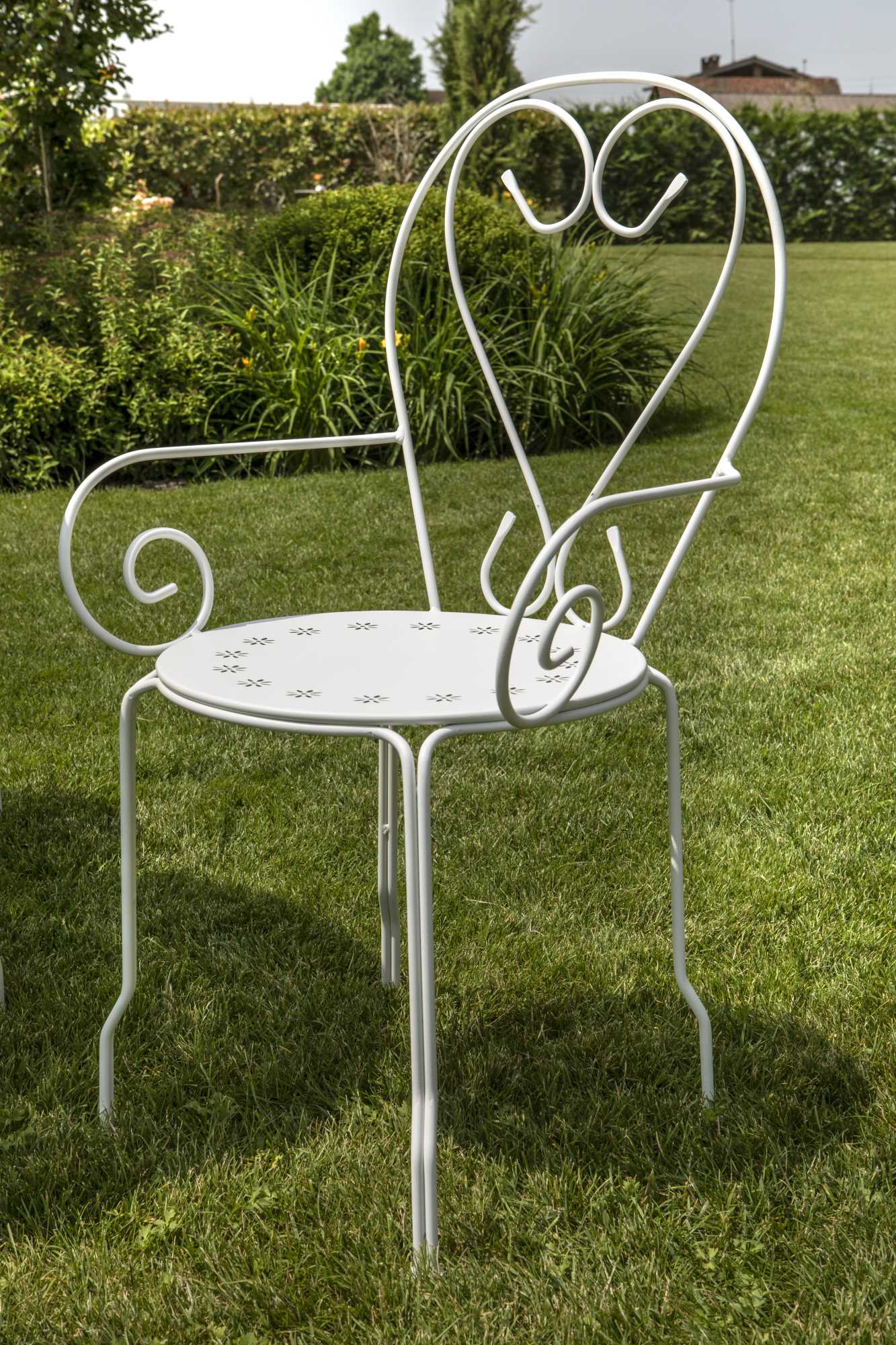 Poltrona metallo new old bianco crema cm49x48h43/59/90
