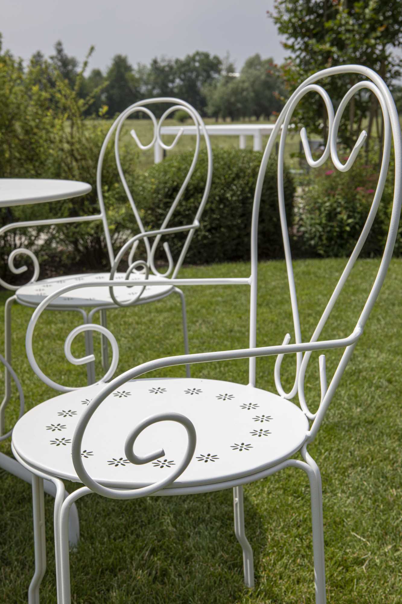 Poltrona metallo new old bianco crema cm49x48h43/59/90