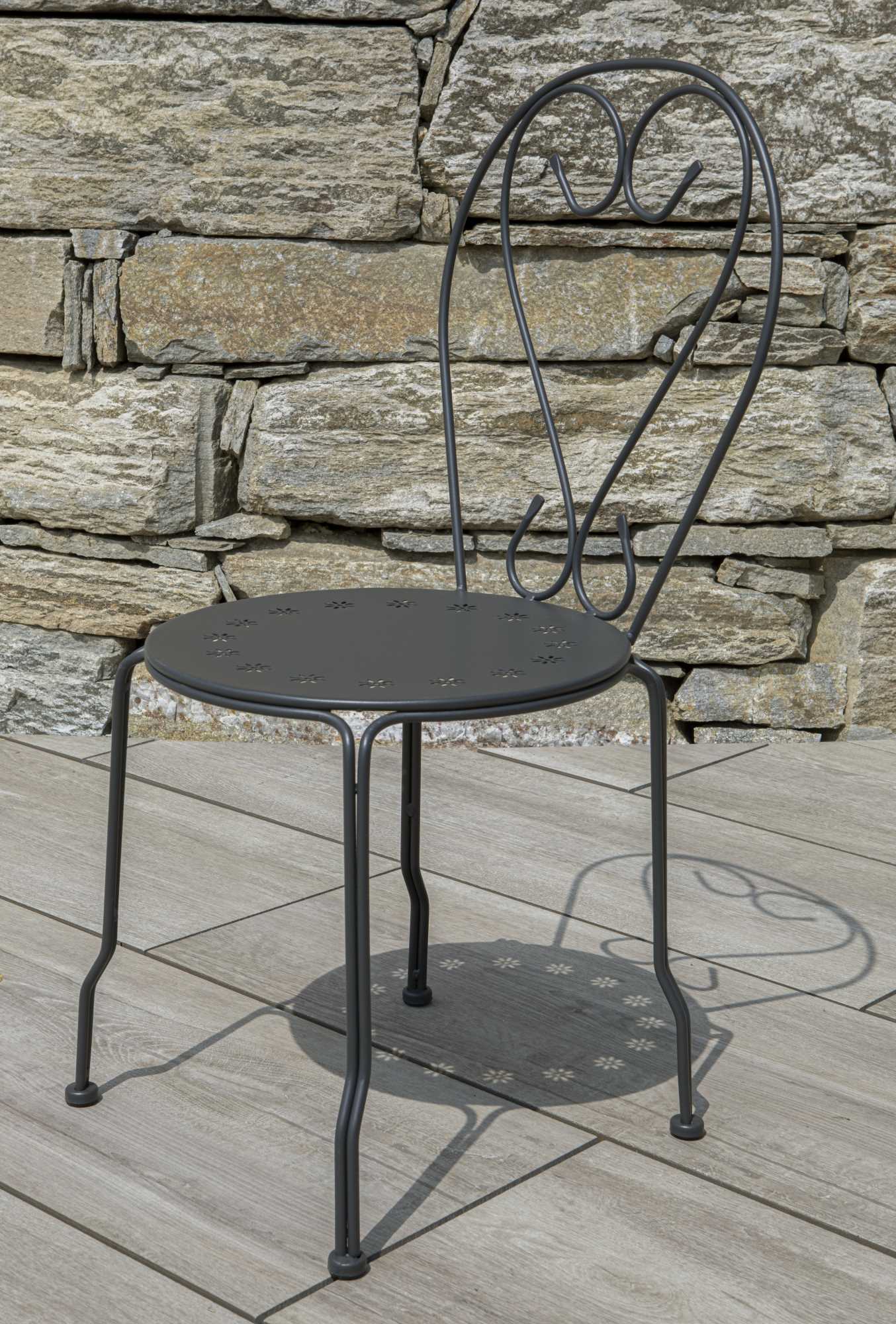 Sedia metallo new old antracite chiaro cm41x48h90