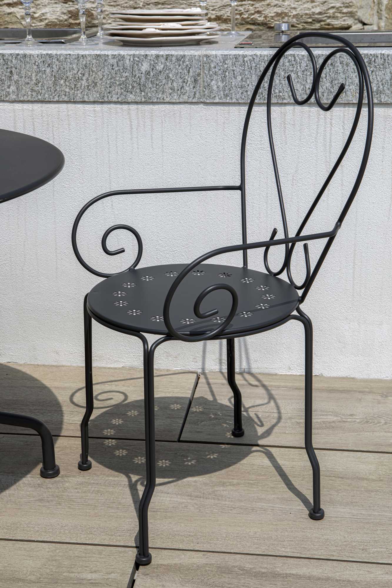 Poltrona metallo new old antracite chiaro cm49x48h43/59/90