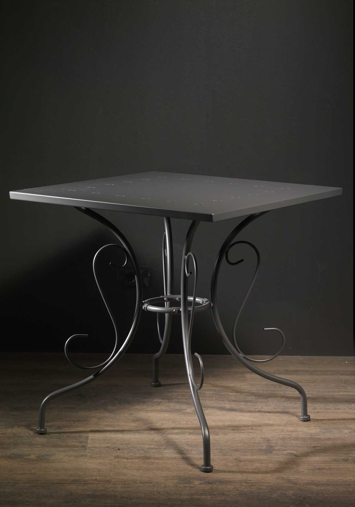 Tavolo metallo new old antracite quadrocm70x70h72
