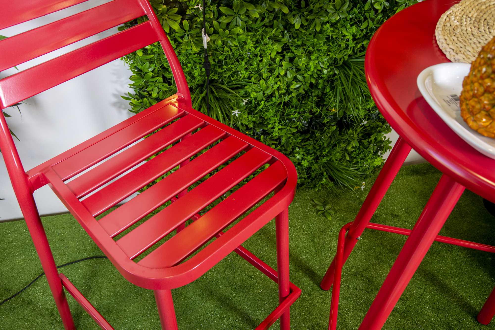 Sgabello bar alluminio las vegas rosso cm42x55h77/109
