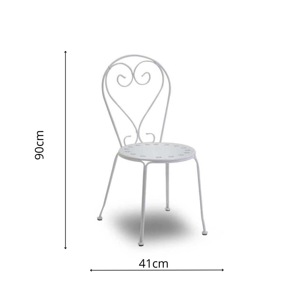 Sedia metallo new old bianco crema cm41x48h90