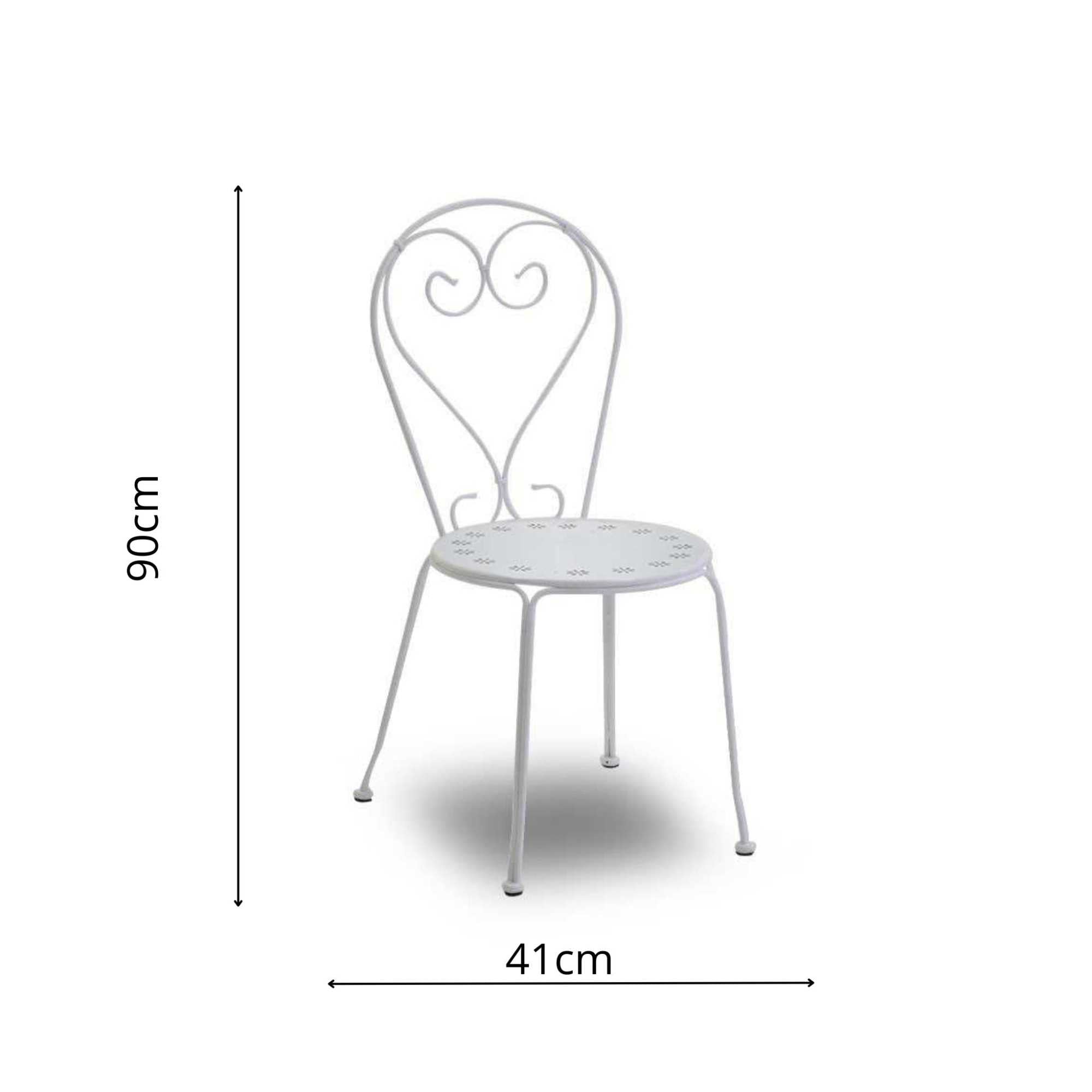 Sedia metallo new old bianco crema cm41x48h90