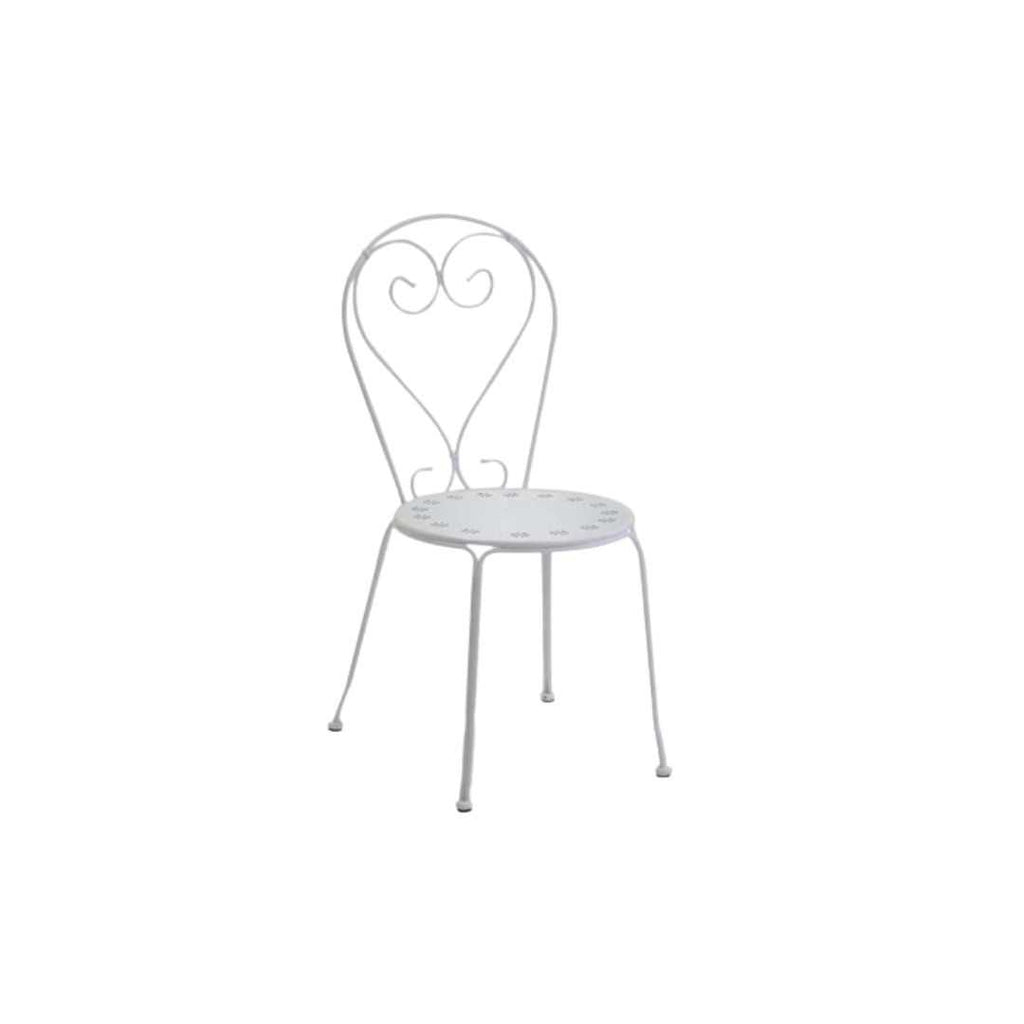 Sedia metallo new old bianco crema cm41x48h90