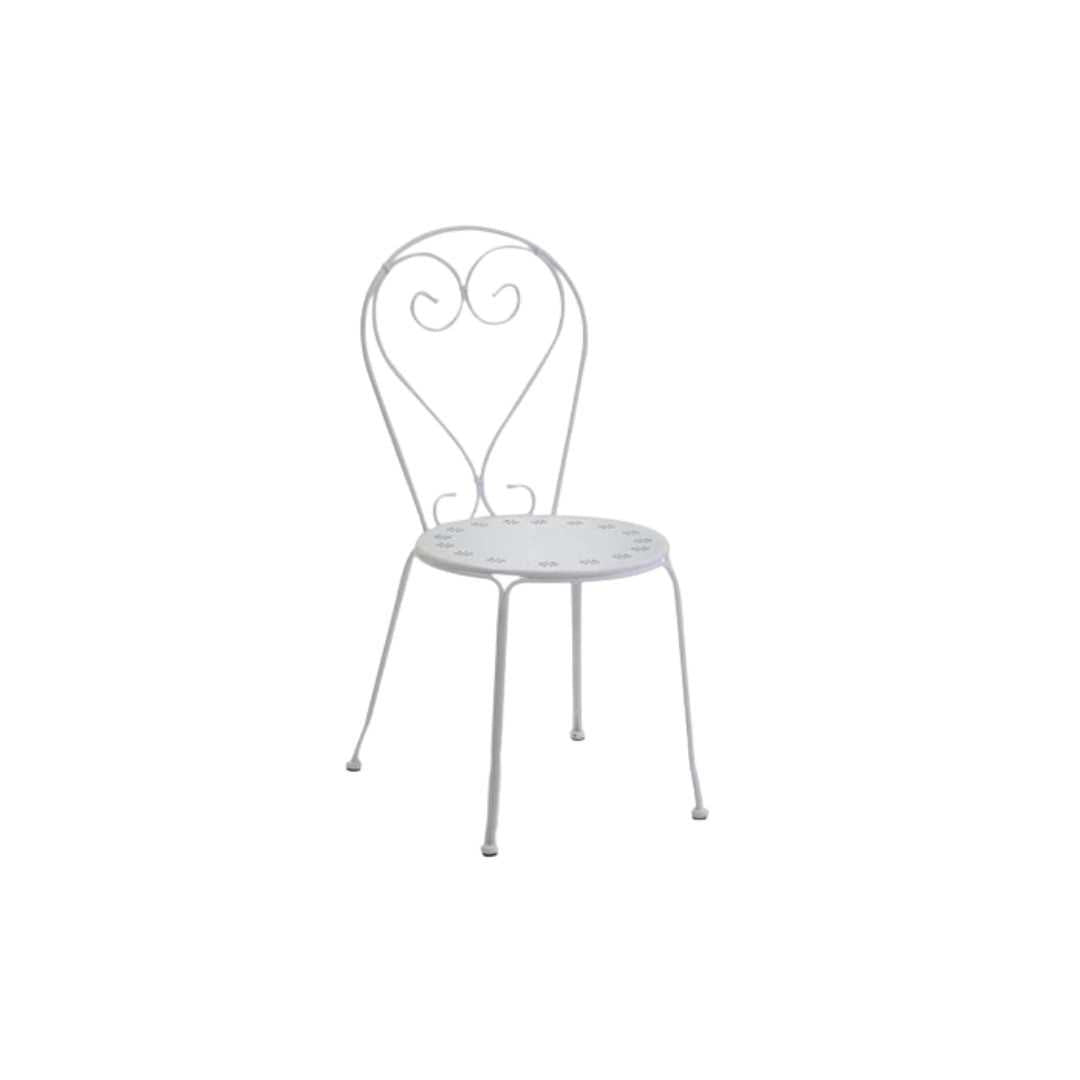 Sedia metallo new old bianco crema cm41x48h90
