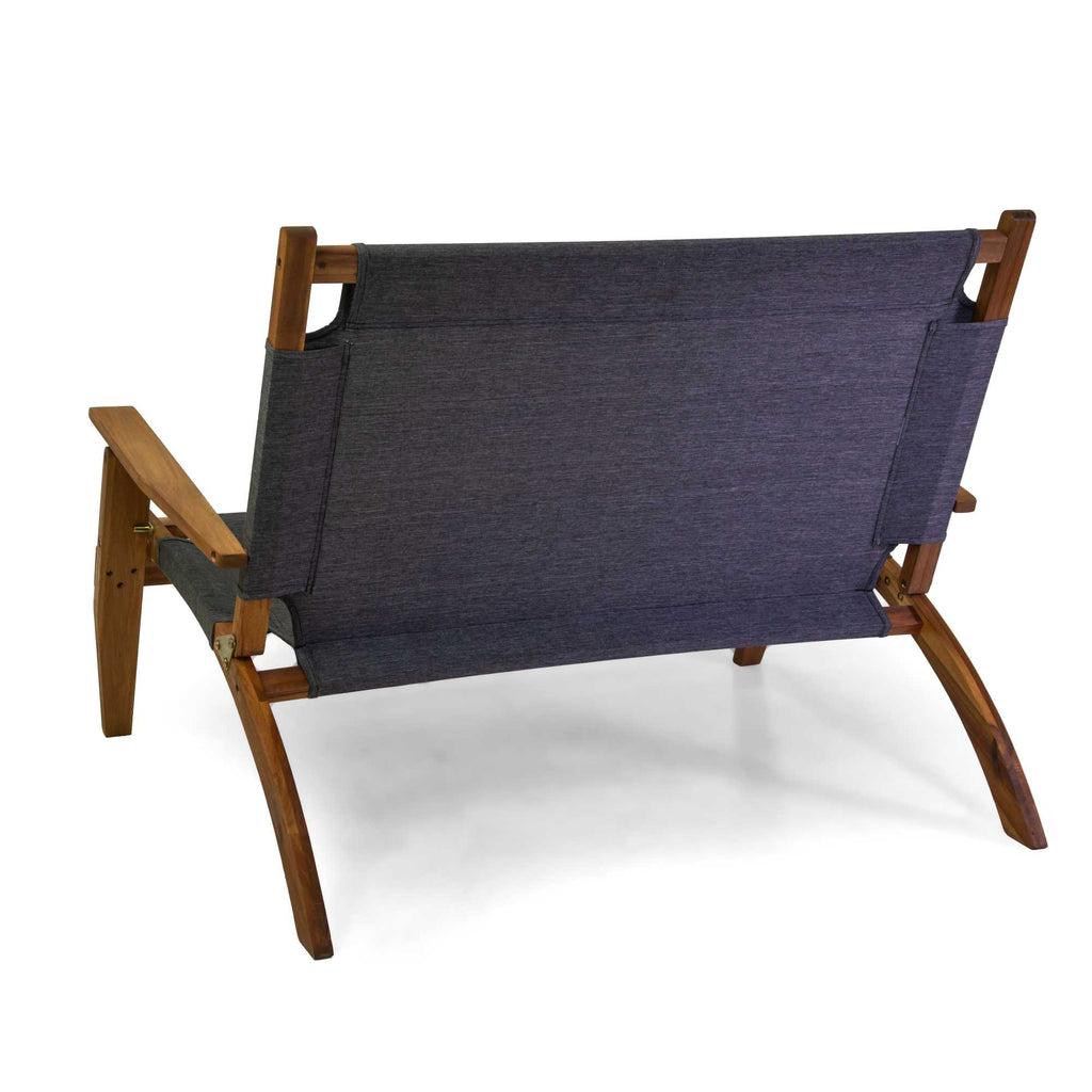 Salotto legno Diane 2posti c/ tessuto olefin grigio scuro