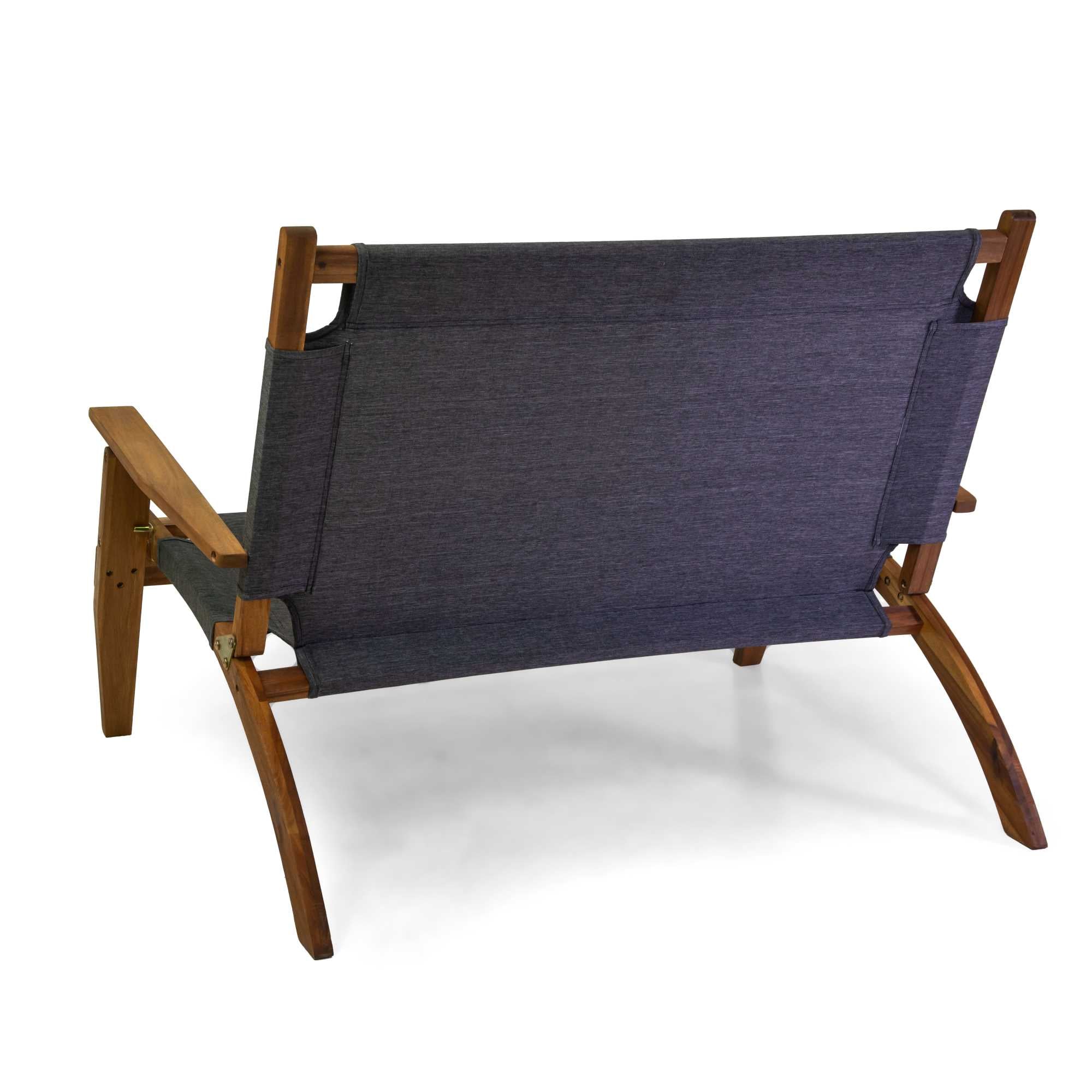 Salotto legno Diane 2posti c/ tessuto olefin grigio scuro