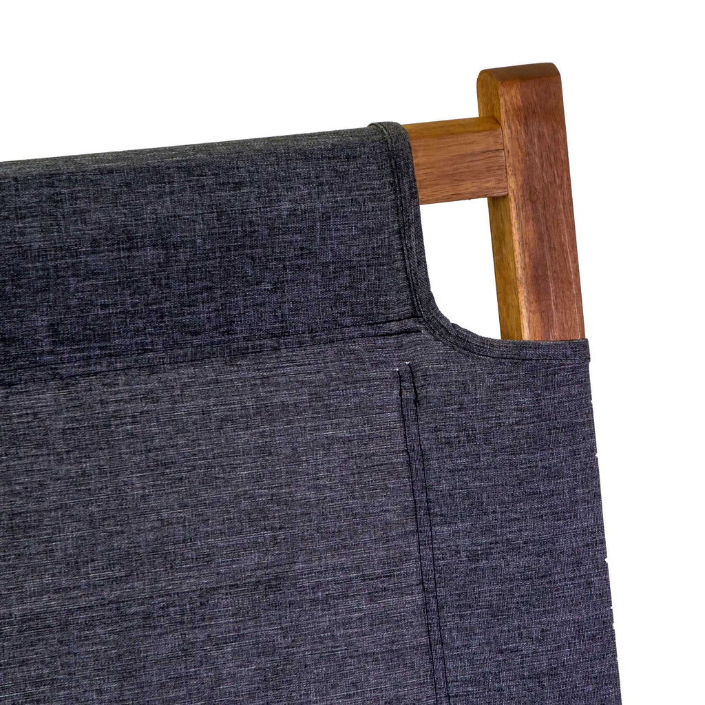 Salotto legno Diane 2posti c/ tessuto olefin grigio scuro