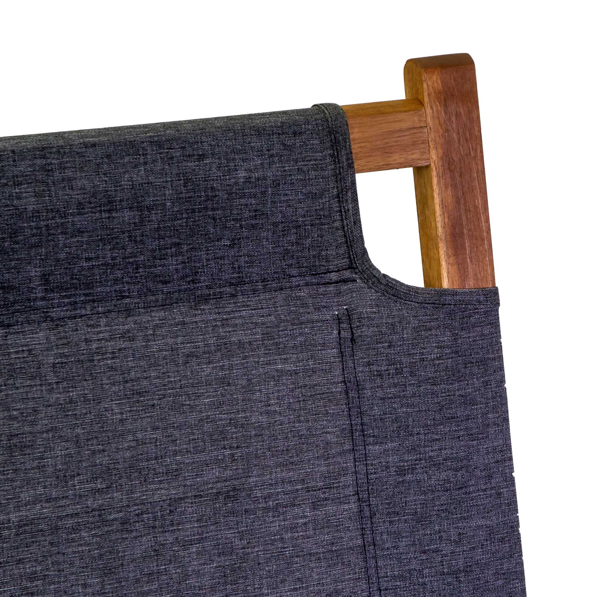 Salotto legno Diane 2posti c/ tessuto olefin grigio scuro