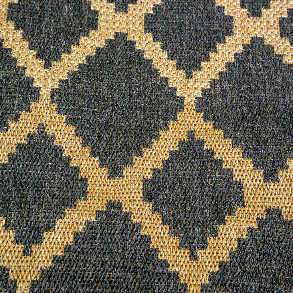 Tappeto da esterno polipropilene rombi naturale nero rettangolare cm160x230