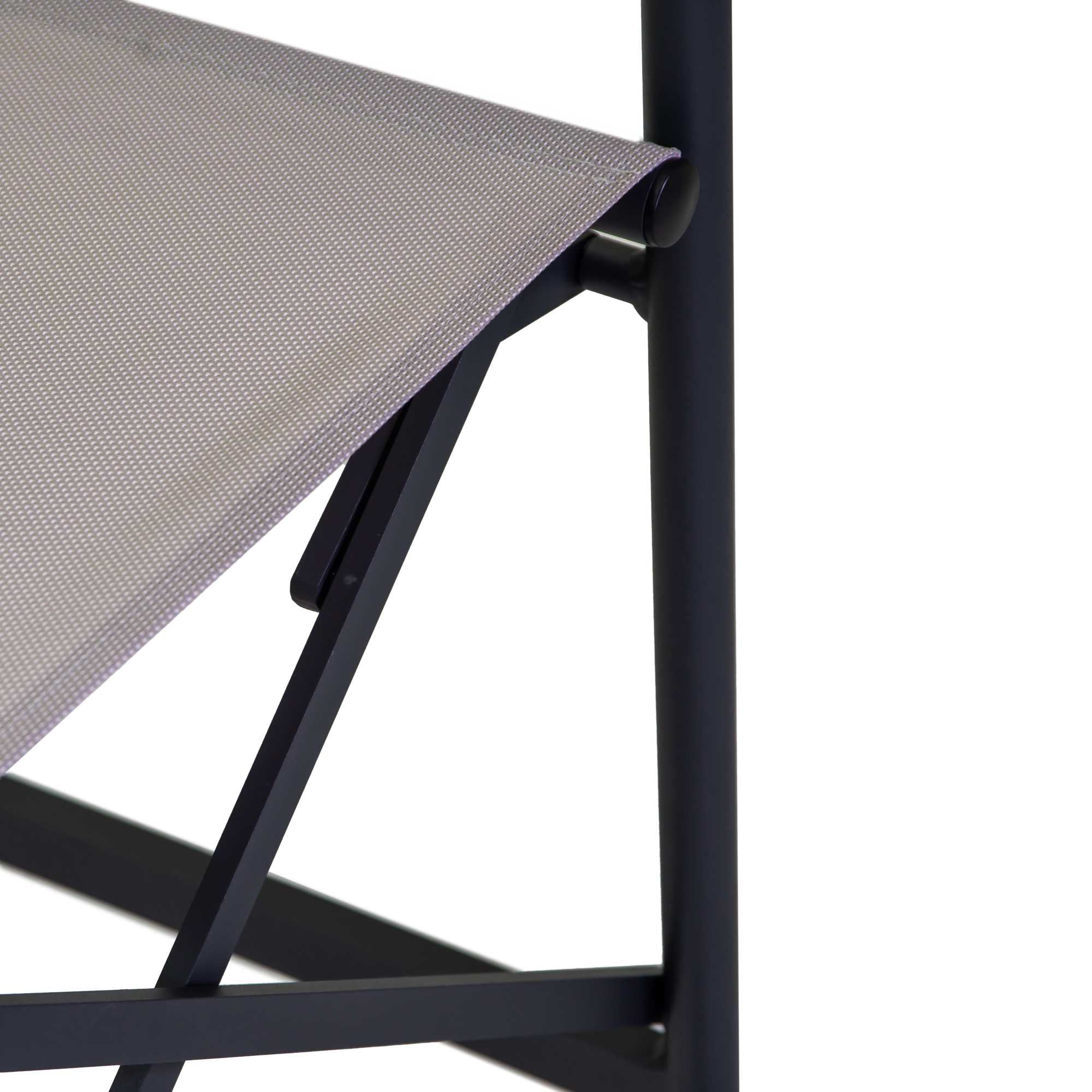 Poltrona regista Honolulu alluminio e textilene antracite cm55x57h90