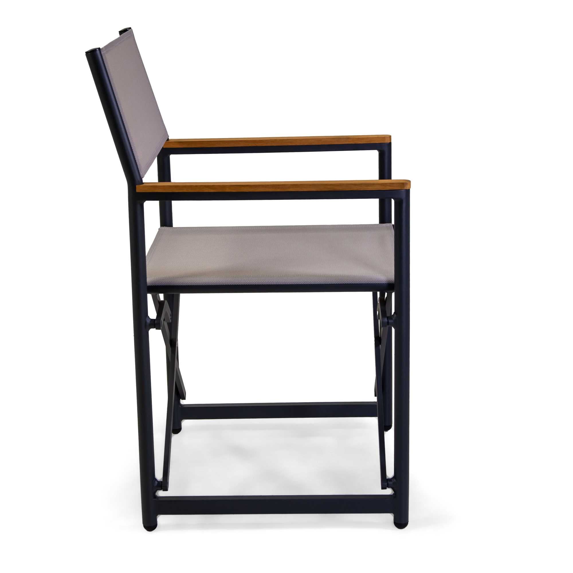 Poltrona regista Honolulu alluminio e textilene antracite cm55x57h90